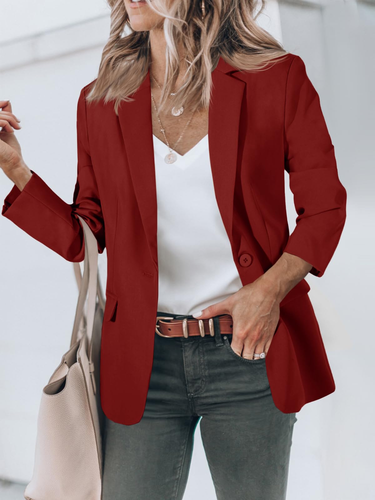 Blazers pour femmes Cicy Bell Vestes de costume à manches longues ouvertes sur le devant Tenues décontractées pour le travail