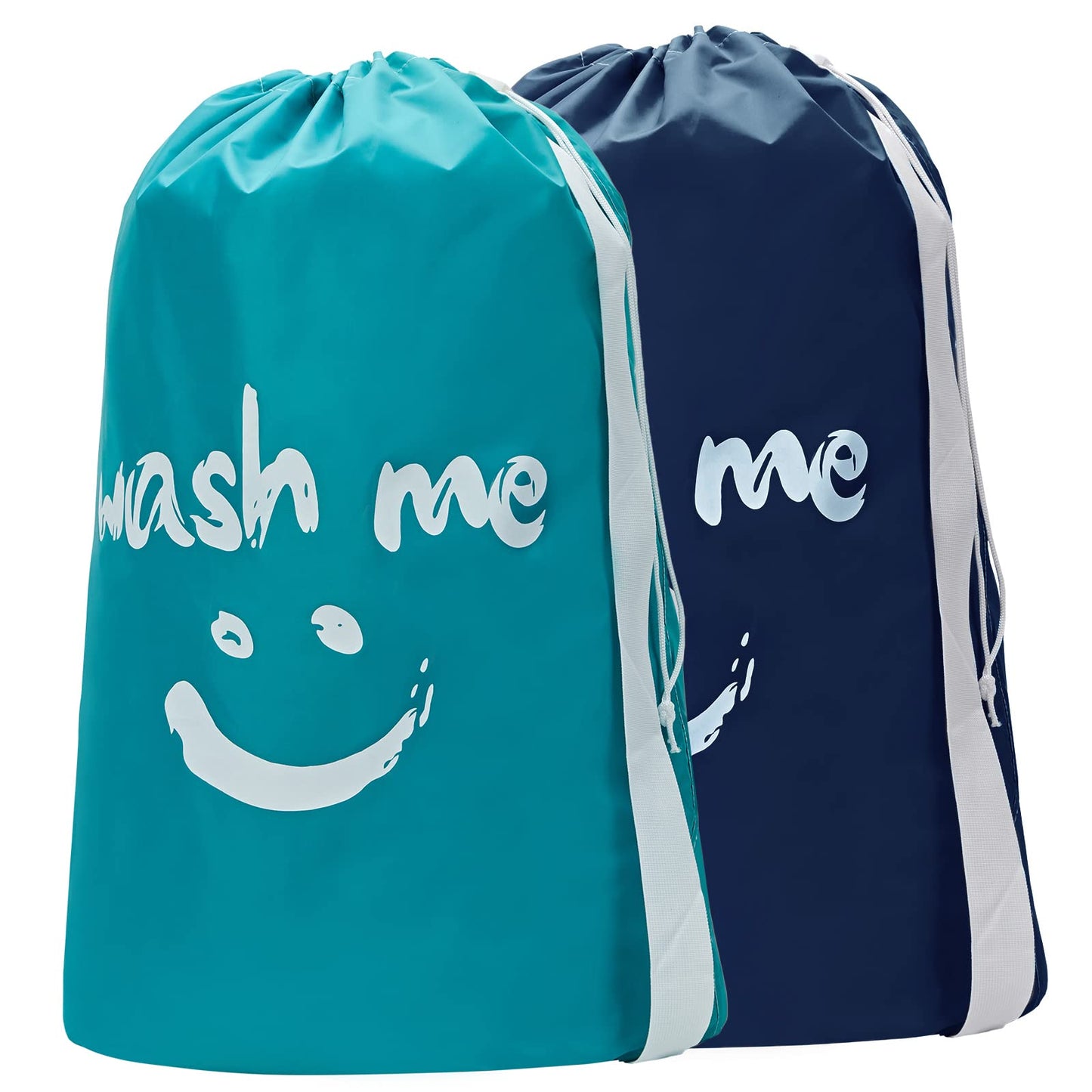 HOMEST 2 Pack XL Wash Me Travel Laundry Bag, Dirty Clothes Organizer, Large Enough to Hold 4 Loads of Laundry, Easy Fit a Laundry Hamper or Basket