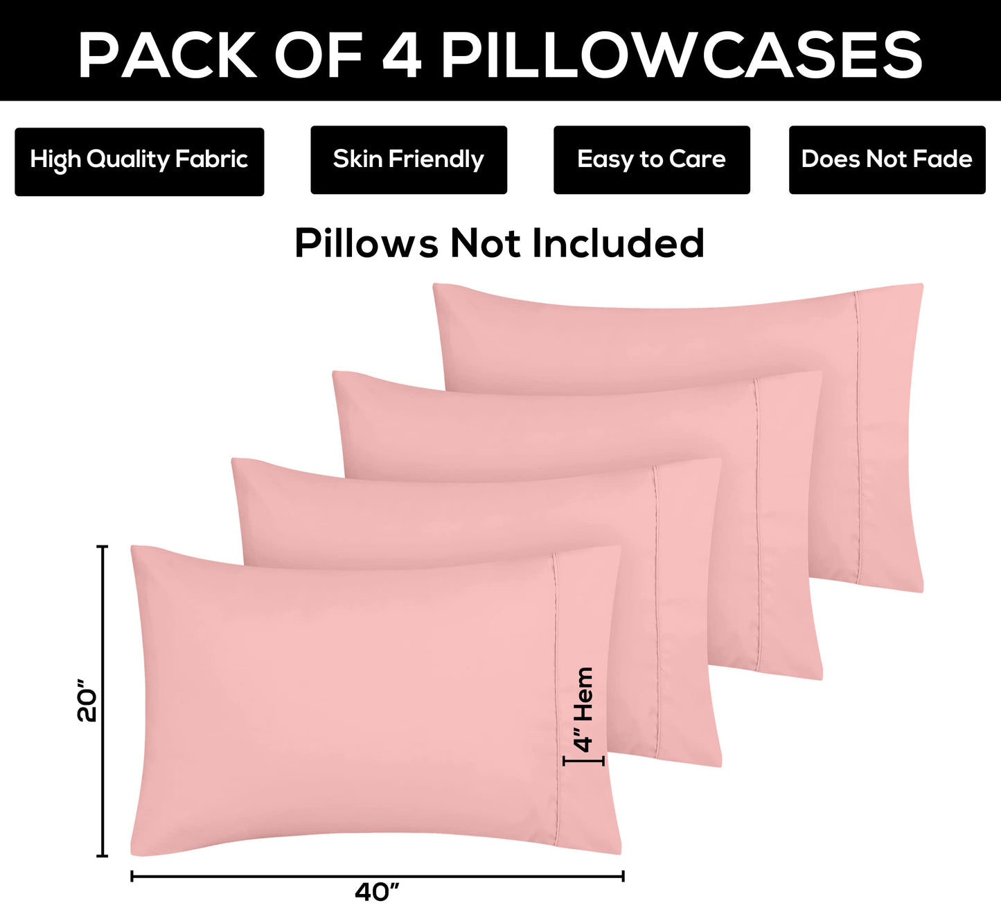 Utopia Bedding Pillow Cases - Envelope Closure - Soft Brushed Microfiber Fabric - Shrinkage and Fade Resistant Pillow