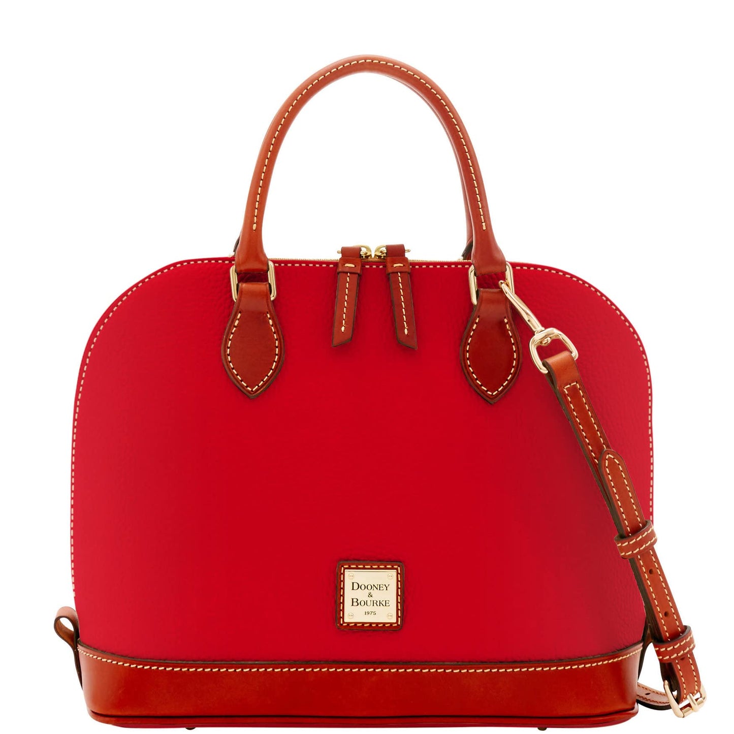 Dooney & Bourke Women's Zip Zip Satchel in Pebble Grain Leather, Large Handbag with Adjustable & Detachable Shoulder Strap