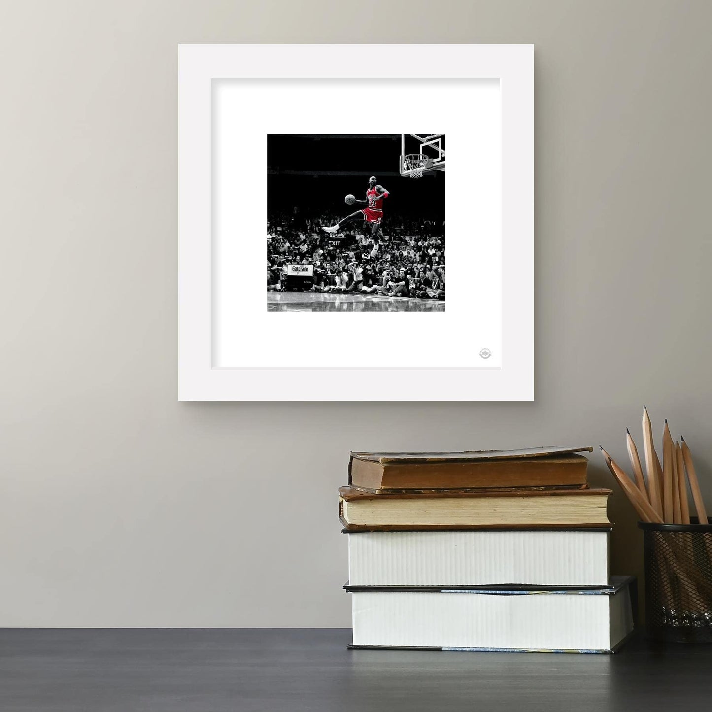 Trends International Gallery Pops Michael Jordan - Flight Progression Sequence 4 Wall Art Wall Poster, 12" x 12", Black Frame Version