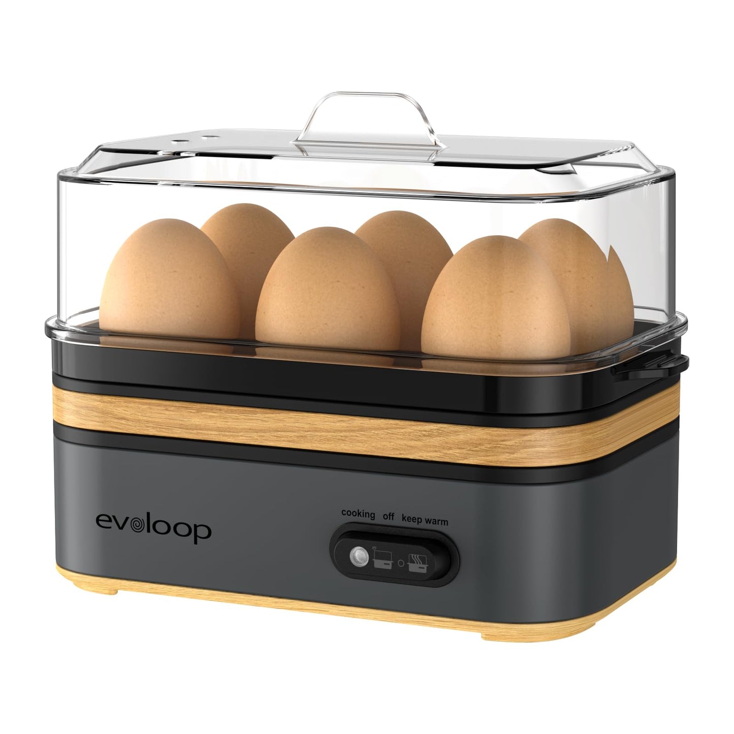 Rapid Egg Cooker Electric 6 Eggs Capacity, Soft, Medium, Hard Boiled, Poacher, Omelet Maker Egg Poacher With Auto Shut-Off, BPA Free