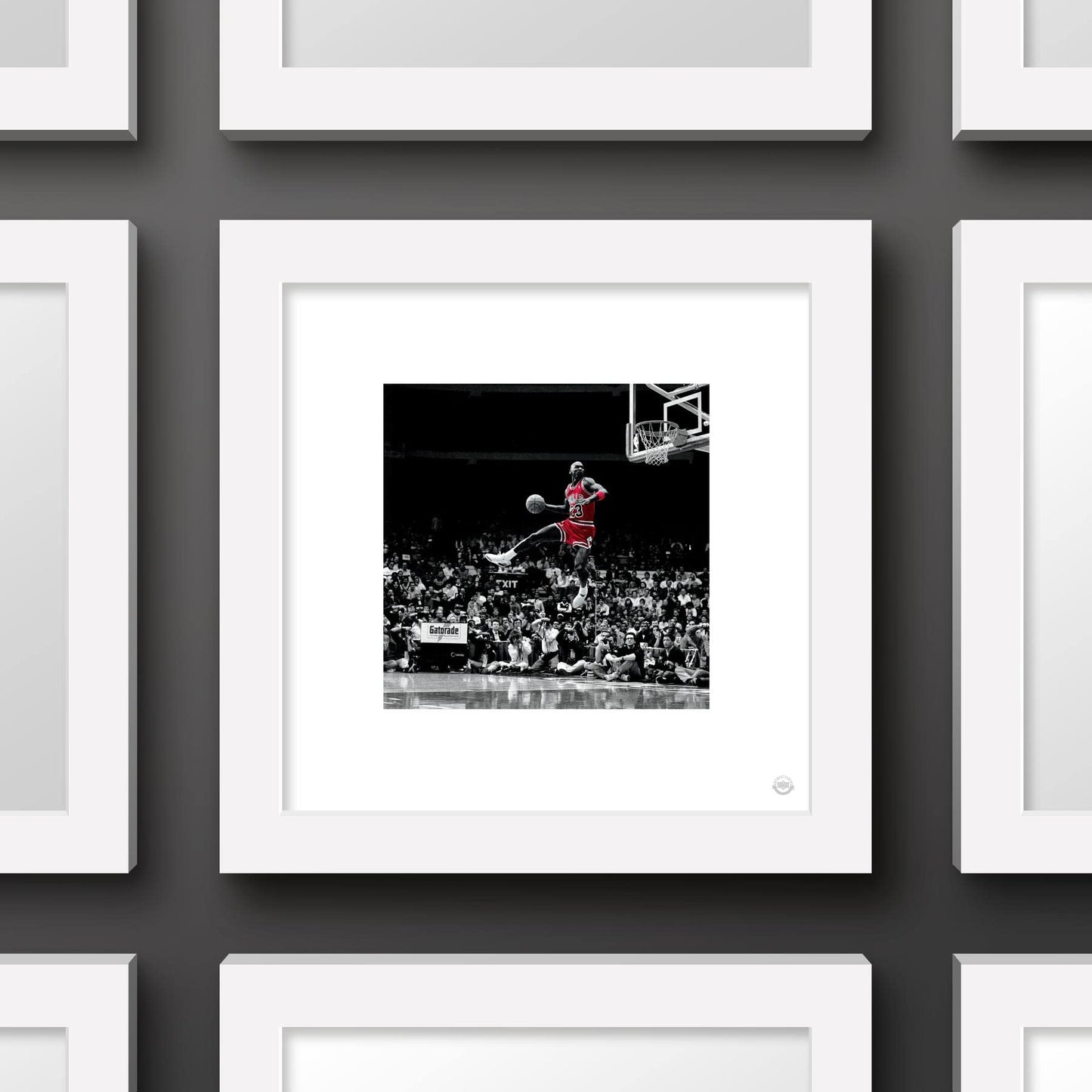 Trends International Gallery Pops Michael Jordan - Flight Progression Sequence 4 Wall Art Wall Poster, 12" x 12", Black Frame Version