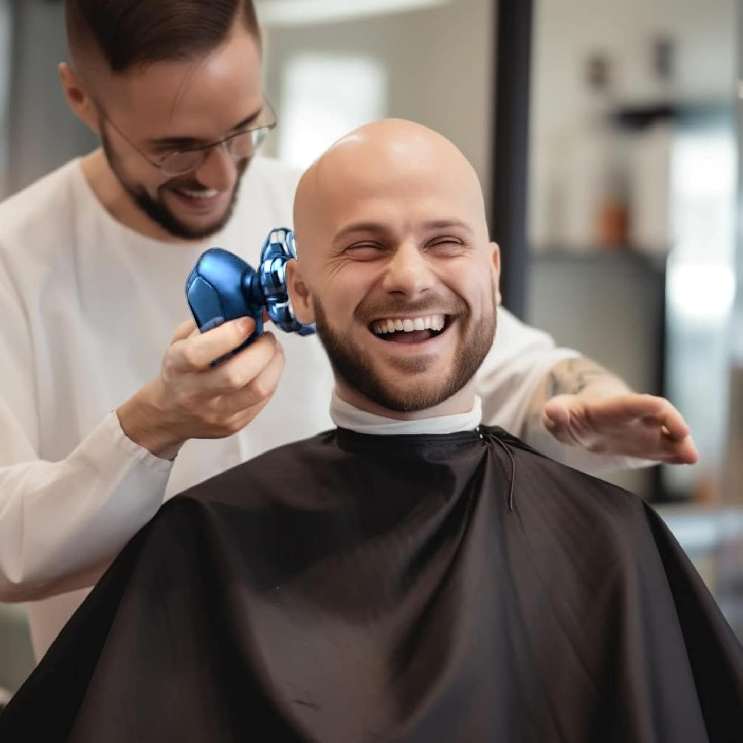 Detachable Head Shavers, SHPAVVER 5 in 1 Electric Razor IPX7 Waterproof for Bald Men, Wet Dry LED Display Rechargeable 7D Rotary Shaver Grooming Kit with Type C Charge A