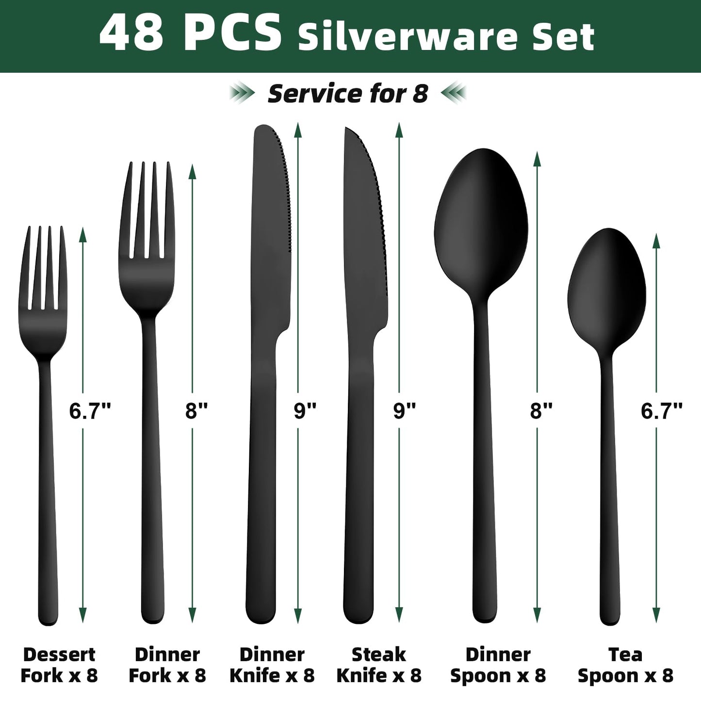 24 Pcs Gold Silverware Set with Steak Knives, Food-Grade Stainless Steel Flatware Cutlery Set for 4, Mirror Polished Tableware Eating Utensils Set for Kitchen, Knife Fork Spoon Set, Dishwasher Safe