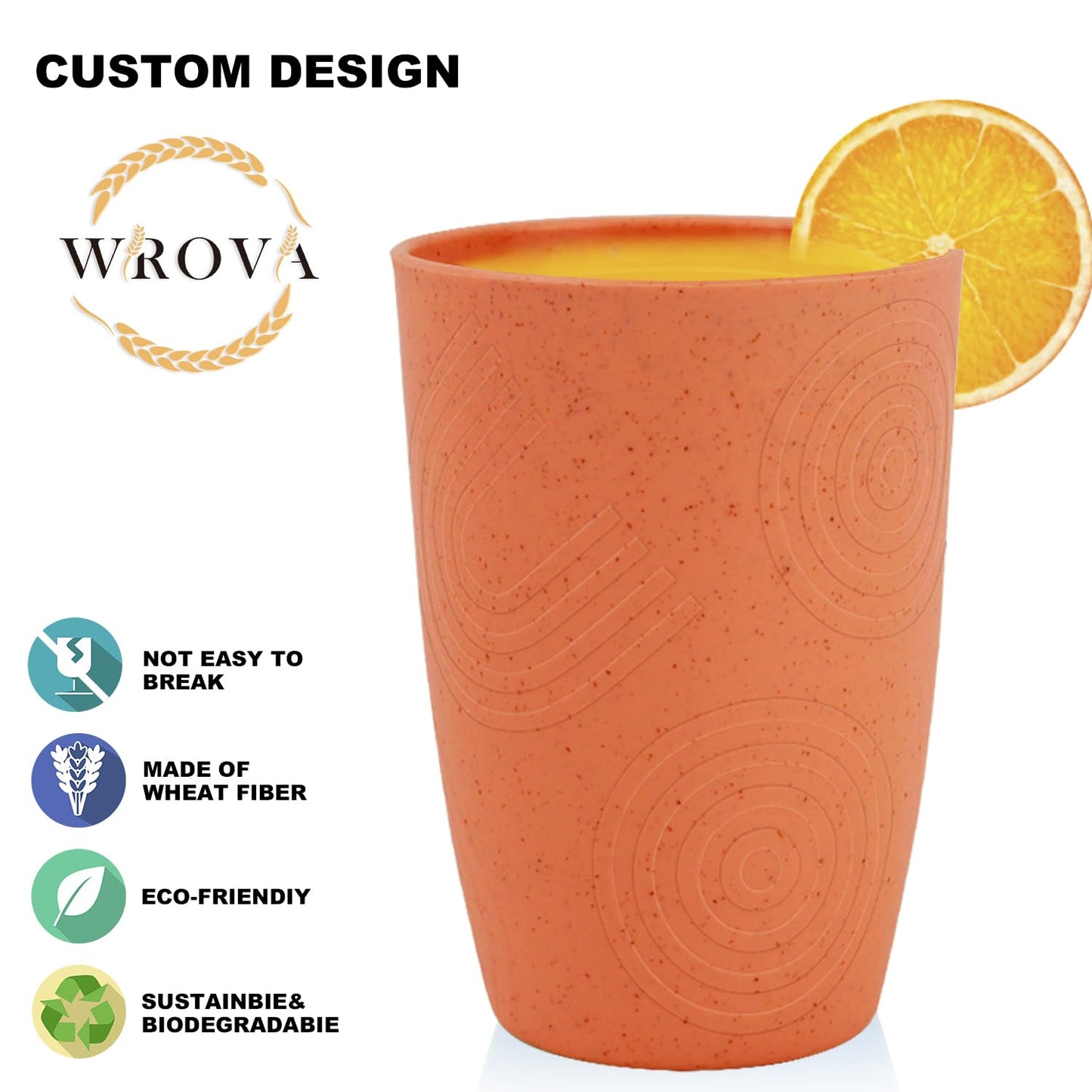Wheat Straw Cups 8 PCS Good Alternative to Plastic Reusable Cups 20 oz Unbreakable Drinking Cup Reusable Dishwasher Safe Water Plastic Glasses Colorful Series
