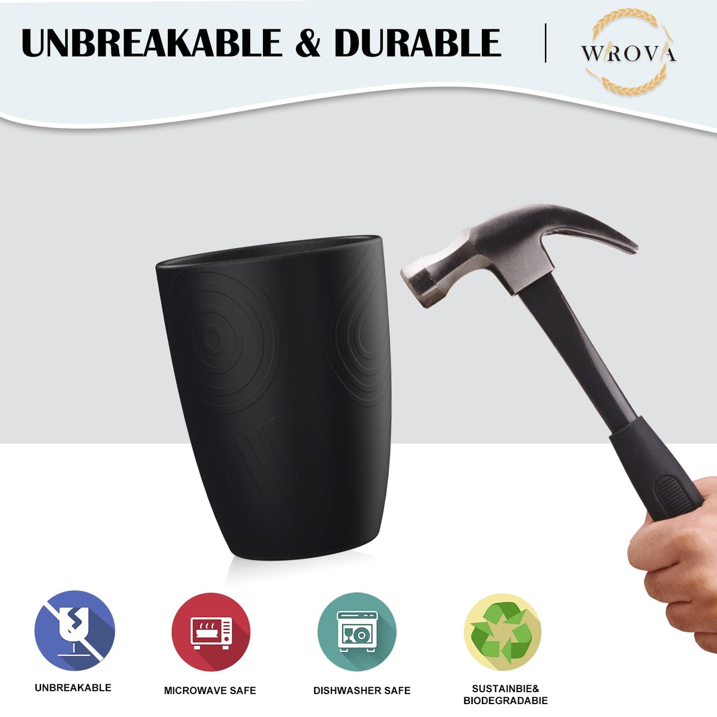 Wheat Straw Cups 8 PCS Good Alternative to Plastic Reusable Cups 20 oz Unbreakable Drinking Cup Reusable Dishwasher Safe Water Plastic Glasses Colorful Series
