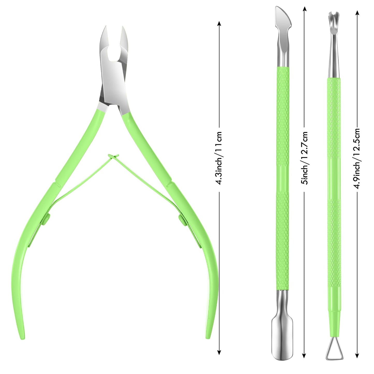 3-Piece Rainbow Cuticle Care Kit – Precision Trimmer, Dual-Head Pusher & Scraper | Surgical-Grade Stainless Steel