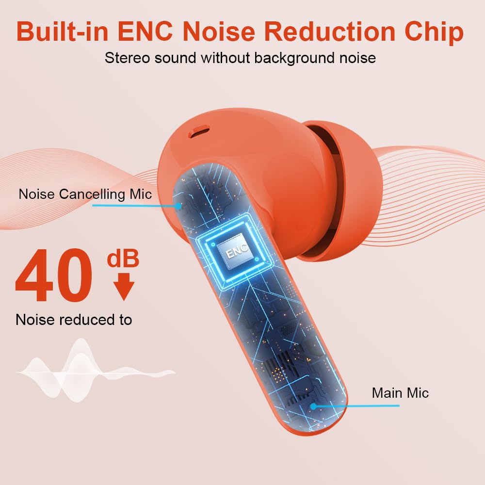 Wireless Earbuds Bluetooth 5.4 Headphones Bass Stereo Ear Buds with Noise Cancelling Mic LED Display in Ear Earphones IP7 Waterproof 36H Playtime for Laptop Pad Phones Sports Workout White