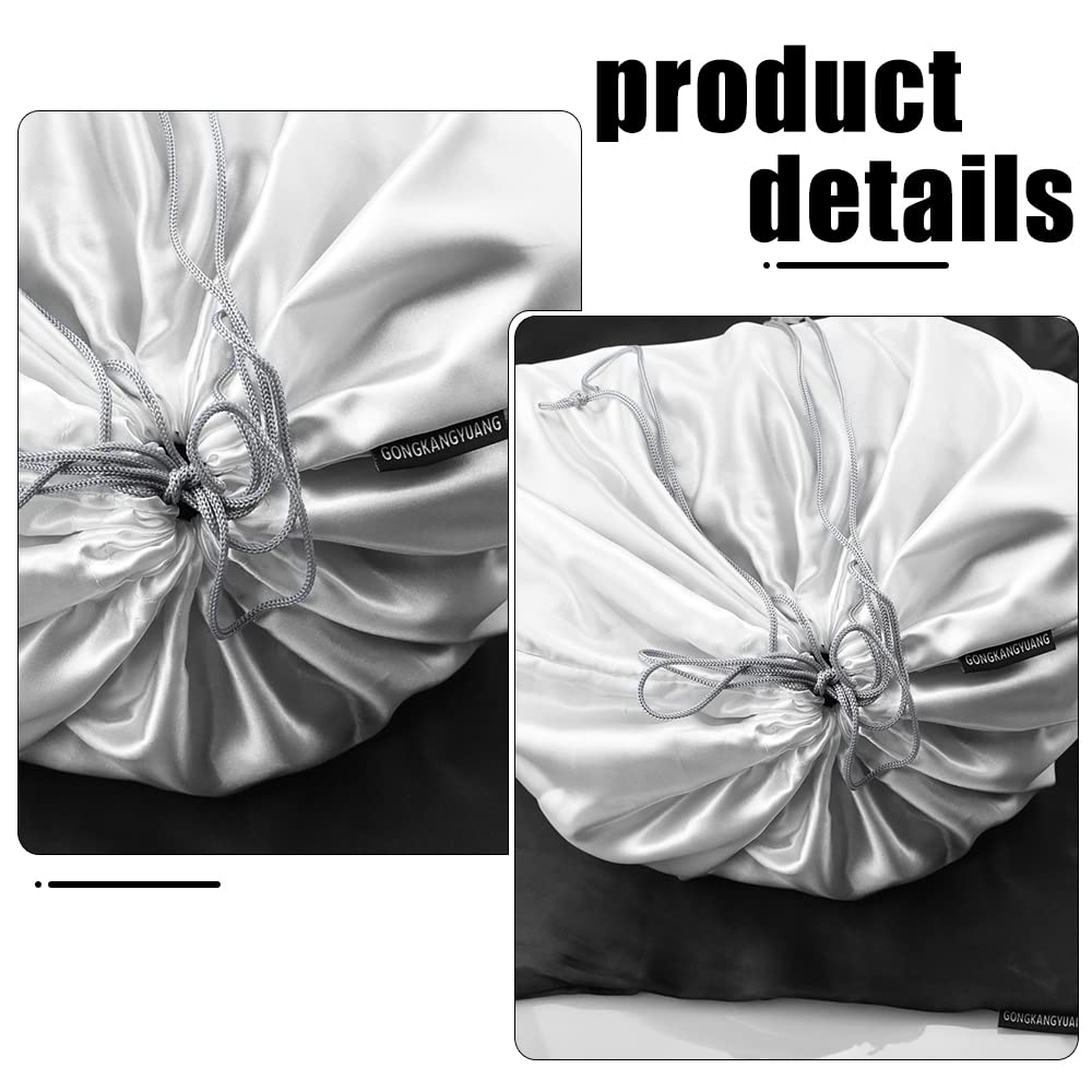 Lot de 6 sacs anti-poussière en soie pour sacs à main, sacs à main, chaussures, bottes, sac à cordon anti-poussière en soie, pochette de rangement de voyage (blanc, 19,6 × 15,7 pouces)