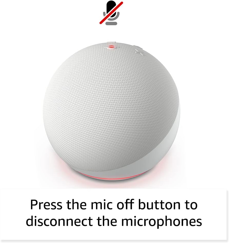 Amazon Echo Dot (newest model), Vibrant sounding Alexa speaker, Great for bedrooms, dining rooms and offices, Glacier White