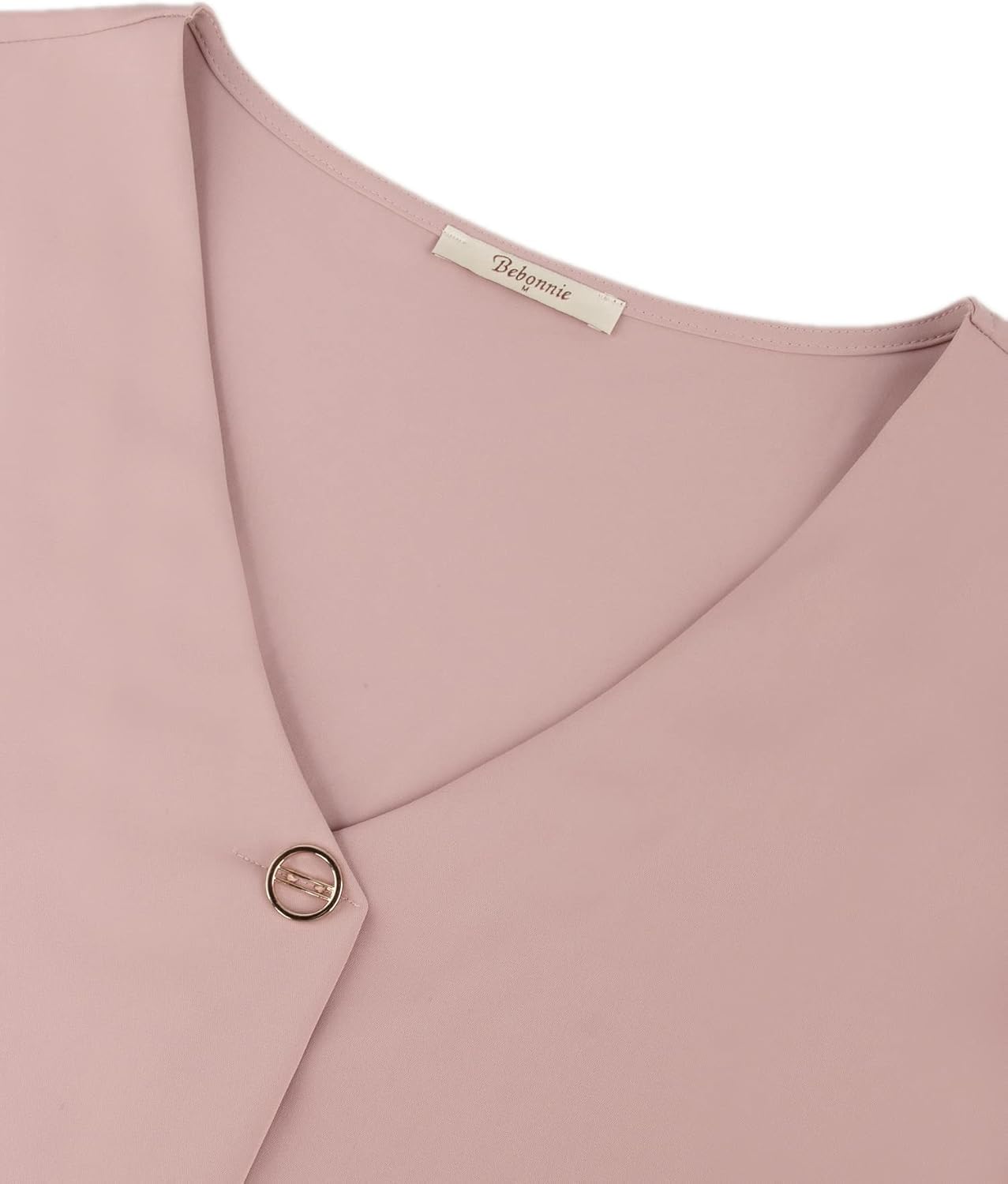 Bebonnie Damen Chiffonbluse mit Laternenmuster, 3/4-Ärmel, lässig, locker, V-Ausschnitt