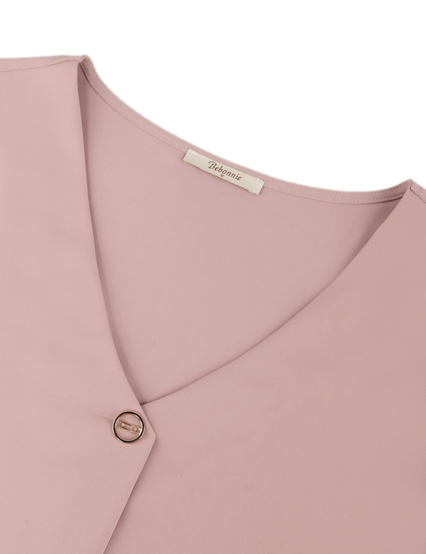 Bebonnie Damen Chiffonbluse mit Laternenmuster, 3/4-Ärmel, lässig, locker, V-Ausschnitt