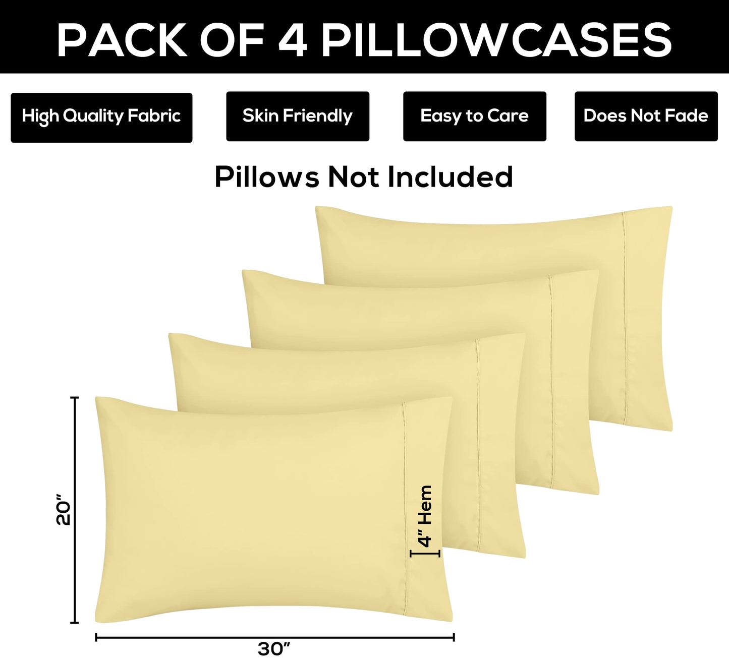 Utopia Bedding Pillow Cases - Envelope Closure - Soft Brushed Microfiber Fabric - Shrinkage and Fade Resistant Pillow