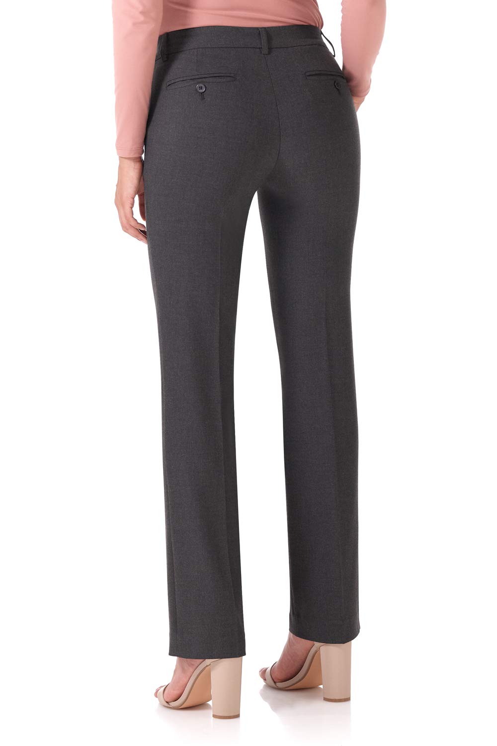 Rekucci Smart Stretch-Hose für Damen vom Schreibtisch bis zum Abendessen mit geradem Bein und Reißverschluss