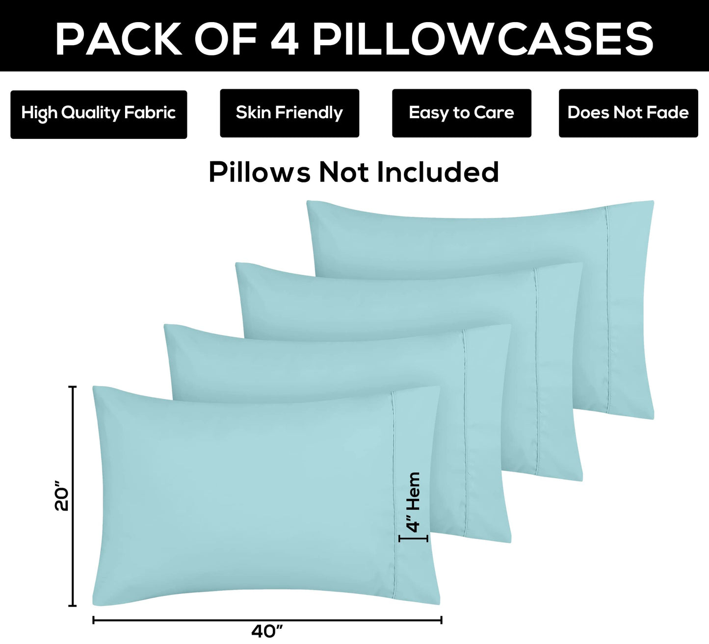Utopia Bedding Pillow Cases - Envelope Closure - Soft Brushed Microfiber Fabric - Shrinkage and Fade Resistant Pillow