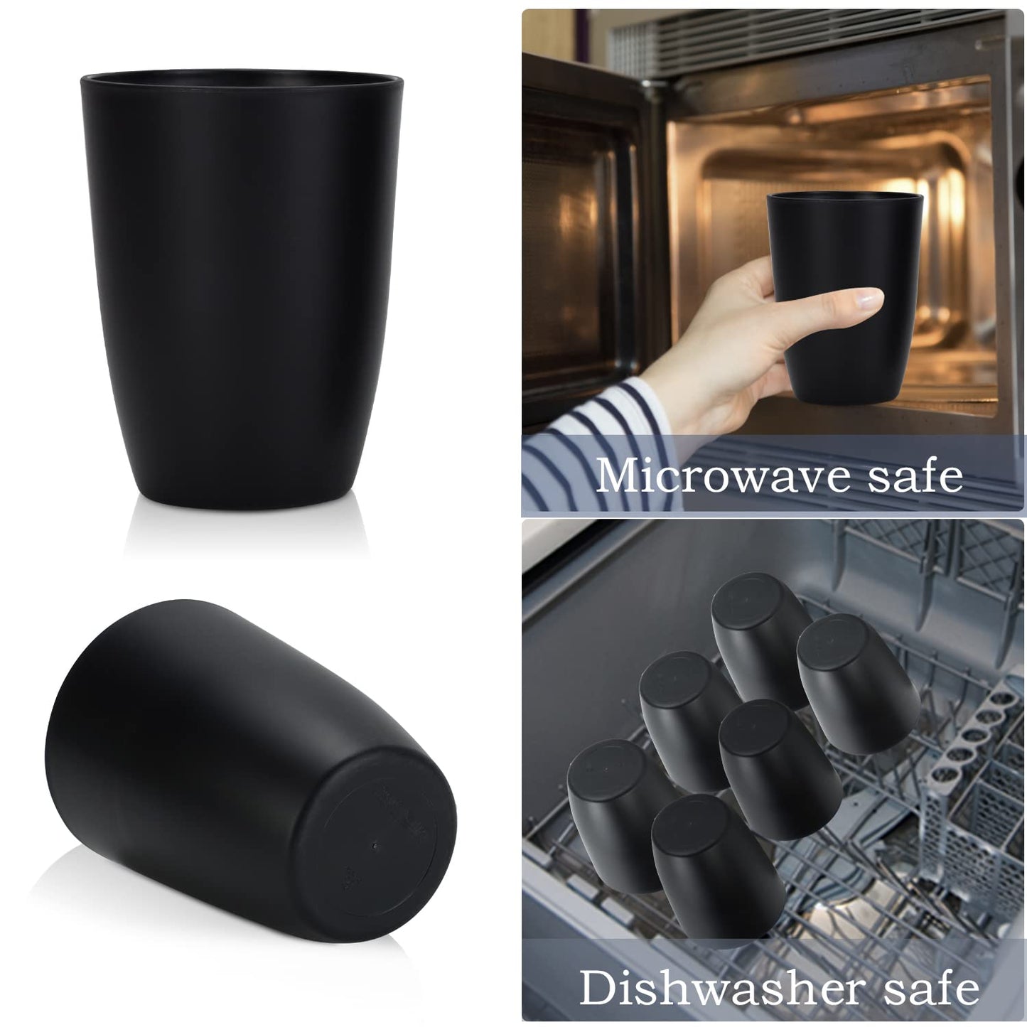 Wheat Straw Cups 8 PCS Good Alternative to Plastic Reusable Cups 20 oz Unbreakable Drinking Cup Reusable Dishwasher Safe Water Plastic Glasses Colorful Series