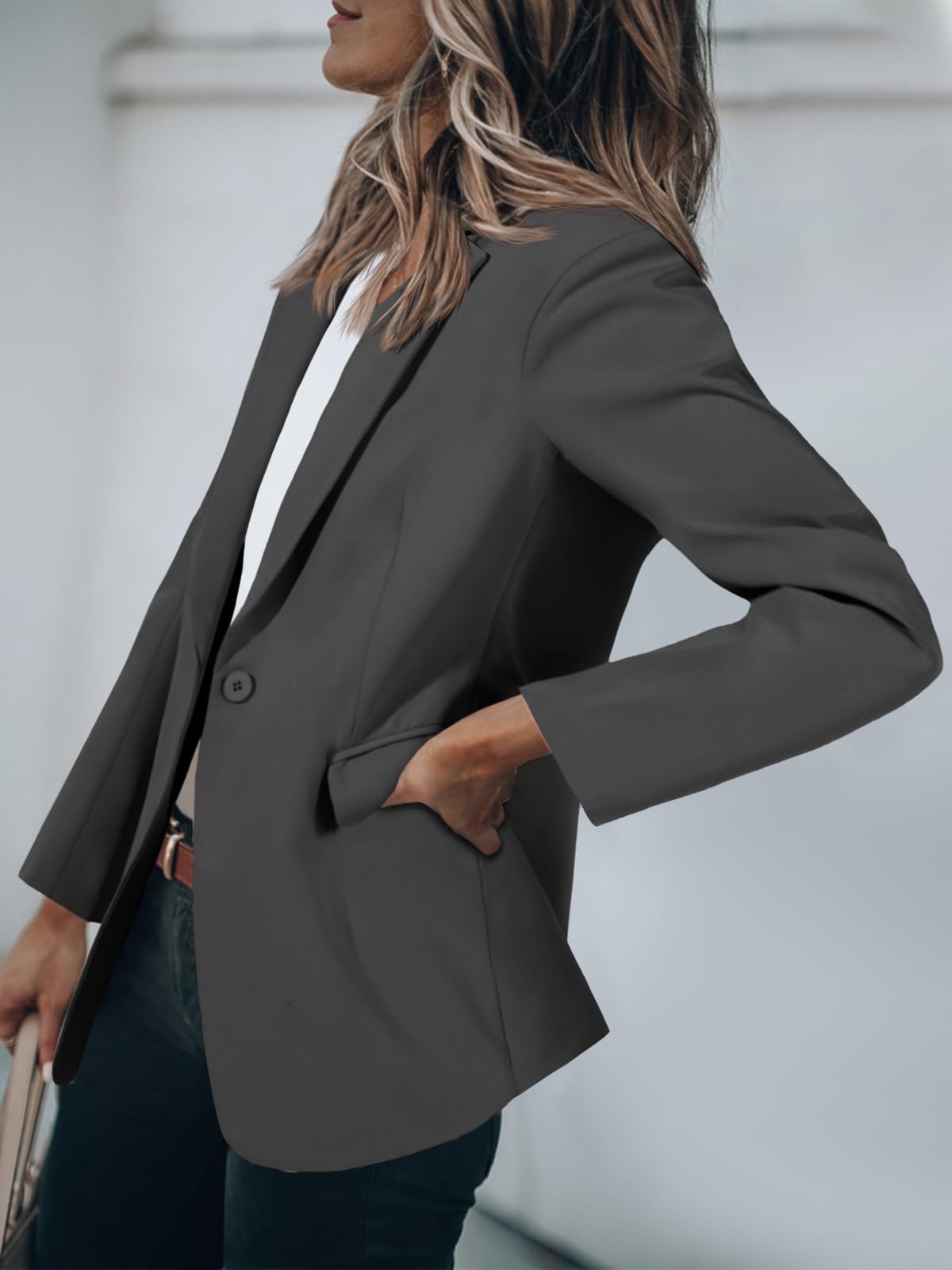 Blazers pour femmes Cicy Bell Vestes de costume à manches longues ouvertes sur le devant Tenues décontractées pour le travail