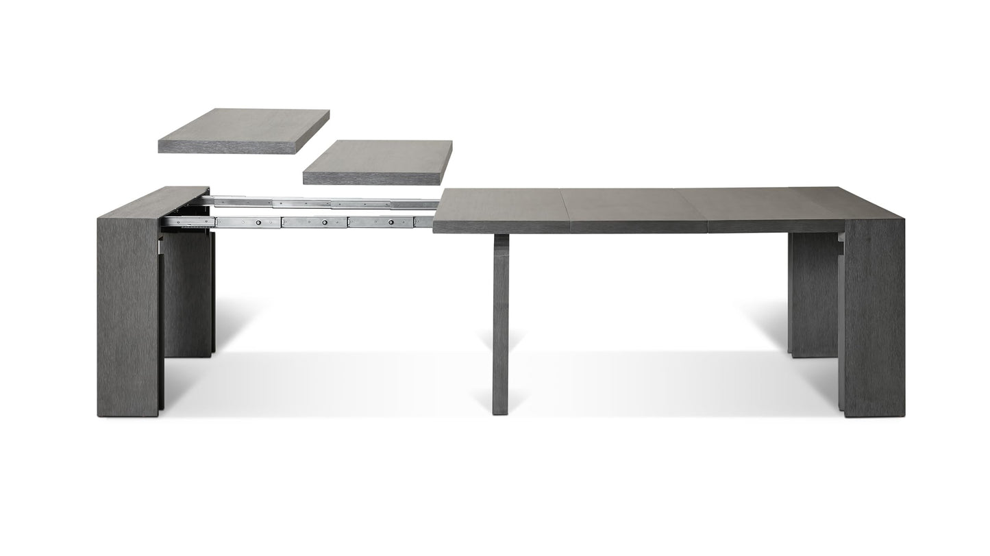 Transformer Table Esstisch-Set für 4 bis 12, ausziehbarer Esstisch aus Holz mit ausziehbarer Bank, Möbel für kleine Räume, Küchentisch-Set (Dunkelgrau, Tisch + Bank)