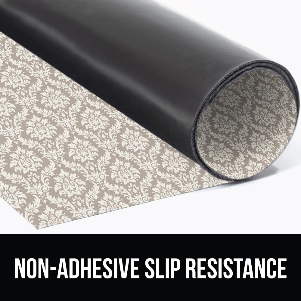 Gorilla Grip LeakGuard, nicht klebende Unterspülmatte für Küchenschränke, 24 x 40, wasserdichte, schnell trocknende Regaleinlage, langlebige, saugfähige Filzmatten für Badezimmerwaschbecken, Schränke, Kommoden, Damast, Taupe-Creme