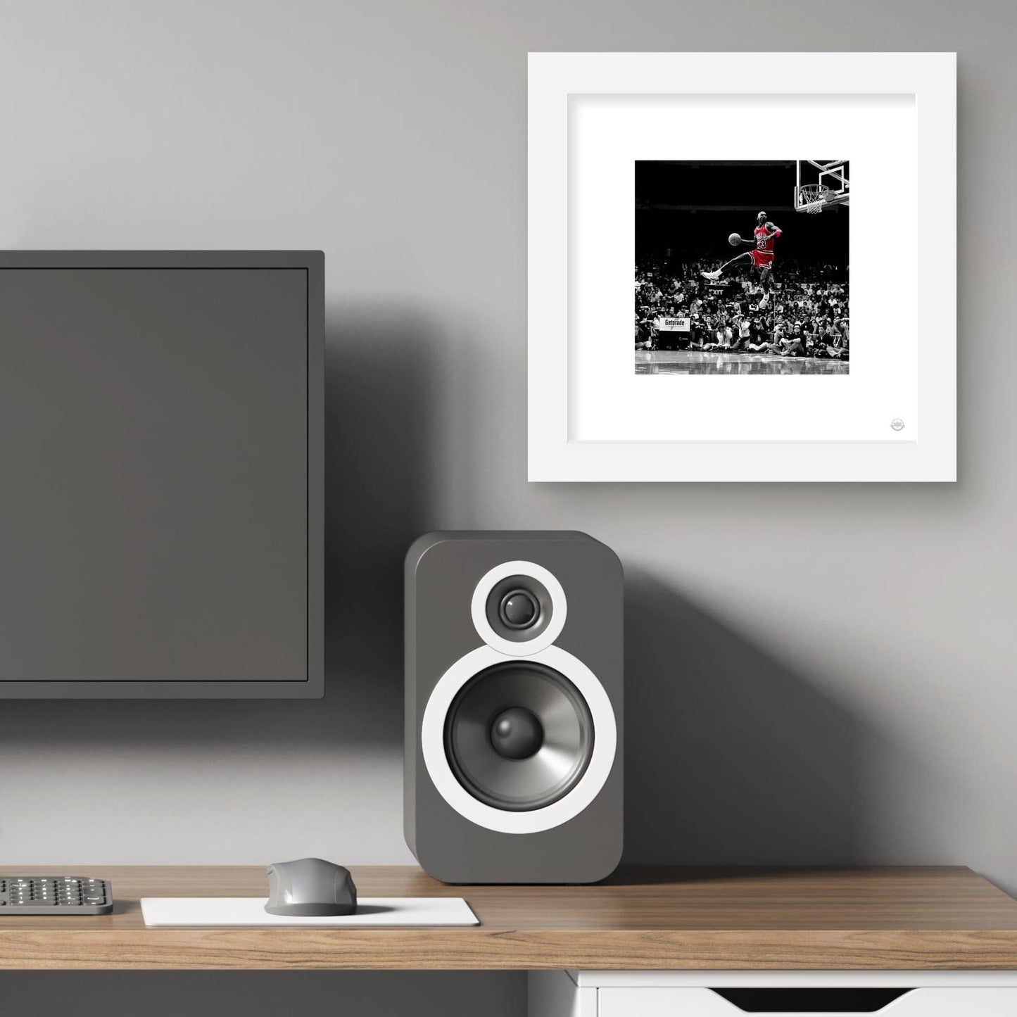 Trends International Gallery Pops Michael Jordan - Flight Progression Sequence 4 Wall Art Wall Poster, 12" x 12", Black Frame Version