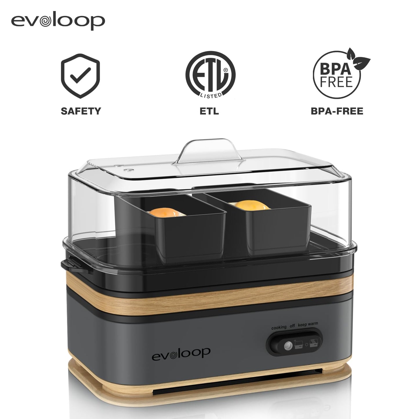 Rapid Egg Cooker Electric 6 Eggs Capacity, Soft, Medium, Hard Boiled, Poacher, Omelet Maker Egg Poacher With Auto Shut-Off, BPA Free