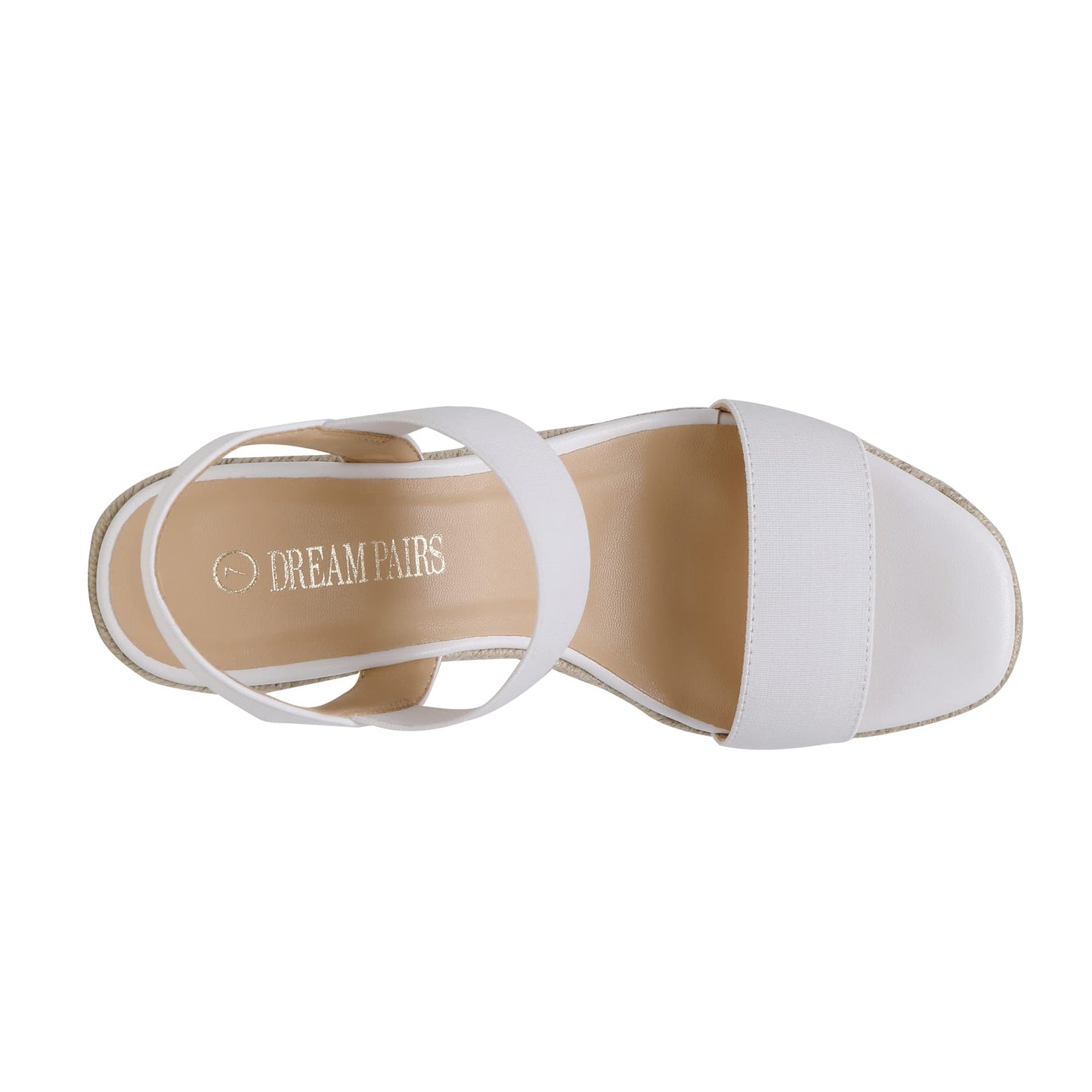 DREAM PAIRS Damen Espadrilles mit offener Spitze, elegante Plateausandalen, Schlupfsandalen mit elastischem Knöchelriemen und Keilabsatz
