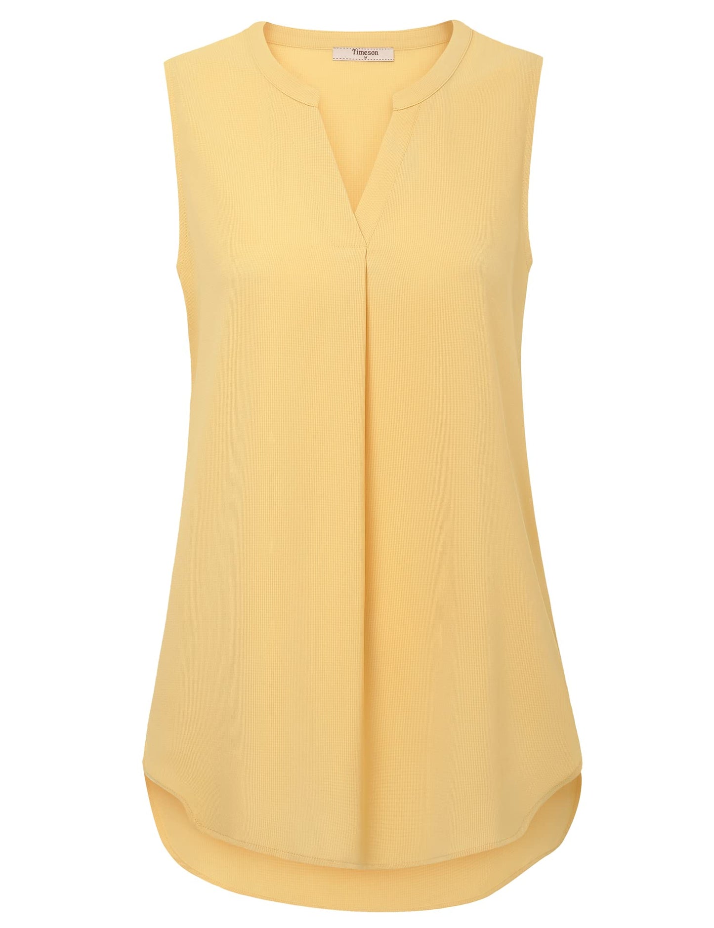 Timeson Women's Chiffon V Neck Sleeveless Blouse Tops Office Work Shirts