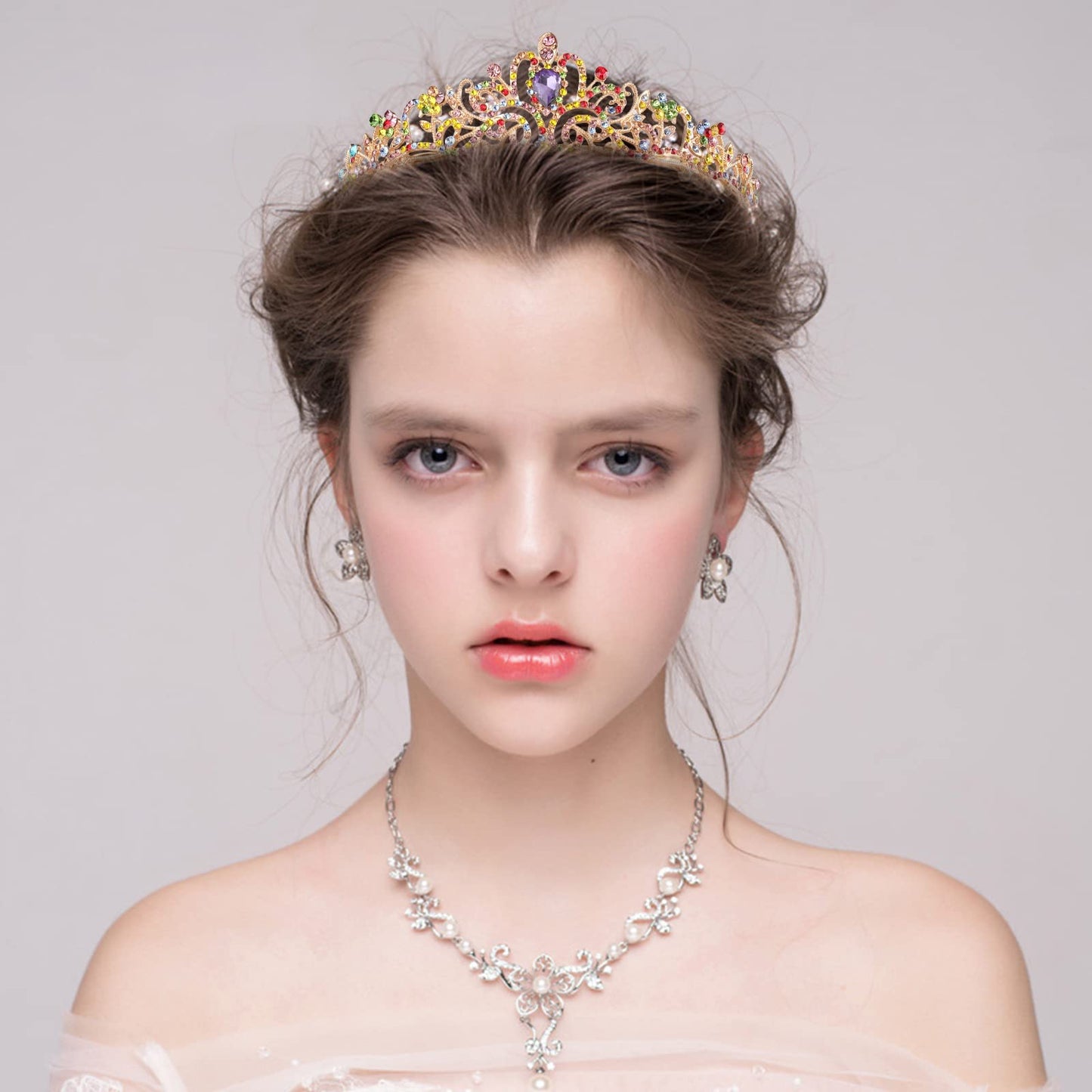 COCIDE Tiara Crystal Crowns Princess Rhinestone Crown with Combs Bride Headbands Bridal Wedding Prom Birthday Party Hair Accessories Jewelry for Women Girls (Silver)