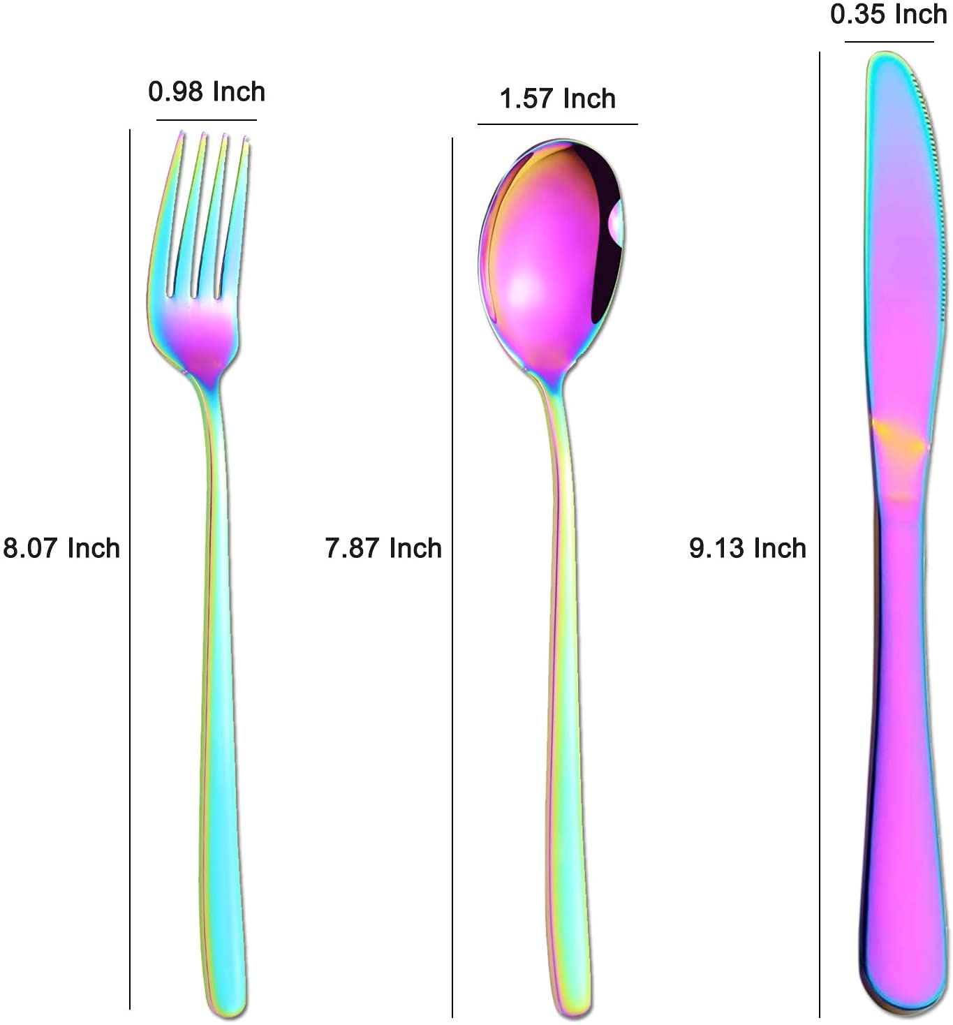 Portable Travel Utensils Set, 18/8 Stainless Steel 3 PCS Cutlery Set Including Knife Fork and Spoon, Reusable Travel Silverware Set with Case for Lunch Box Camping School Office