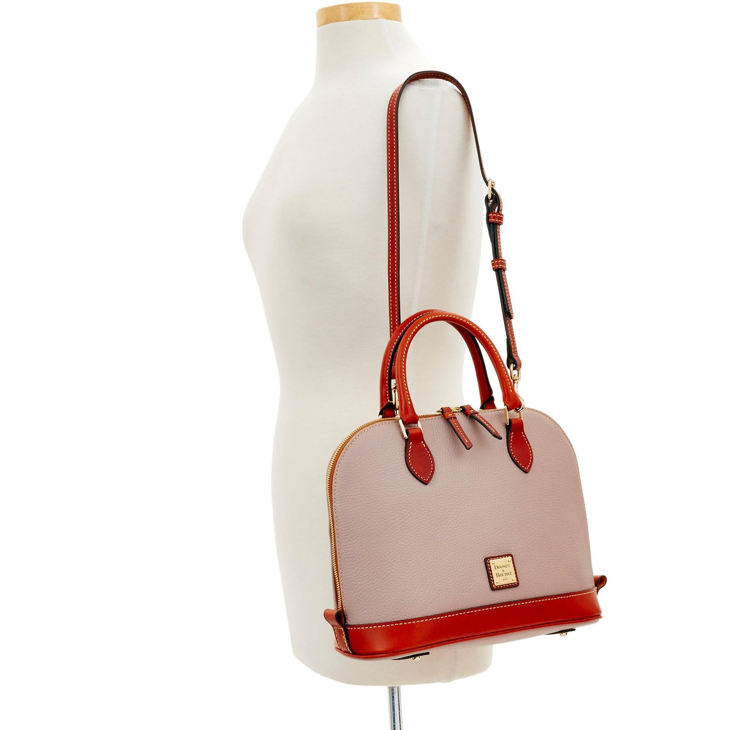 Dooney & Bourke Women's Zip Zip Satchel in Pebble Grain Leather, Large Handbag with Adjustable & Detachable Shoulder Strap
