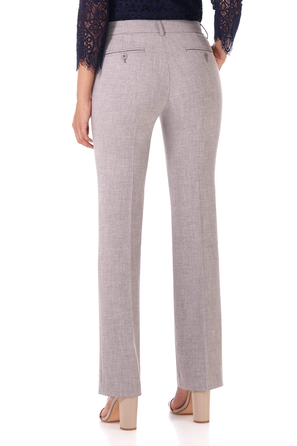 Rekucci Smart Stretch-Hose für Damen vom Schreibtisch bis zum Abendessen mit geradem Bein und Reißverschluss