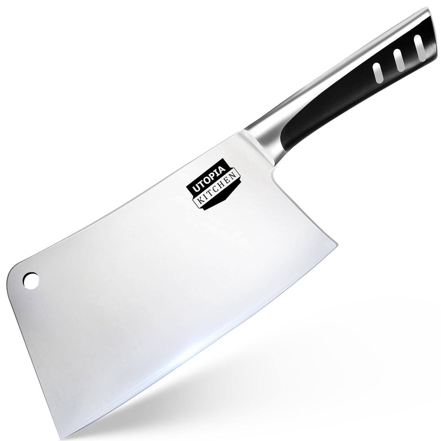 Utopia Kitchen 8 Inch Cleaver Knife Stainless Steel Chopper Butcher Knife for Home Kitchen and Restaurant Black