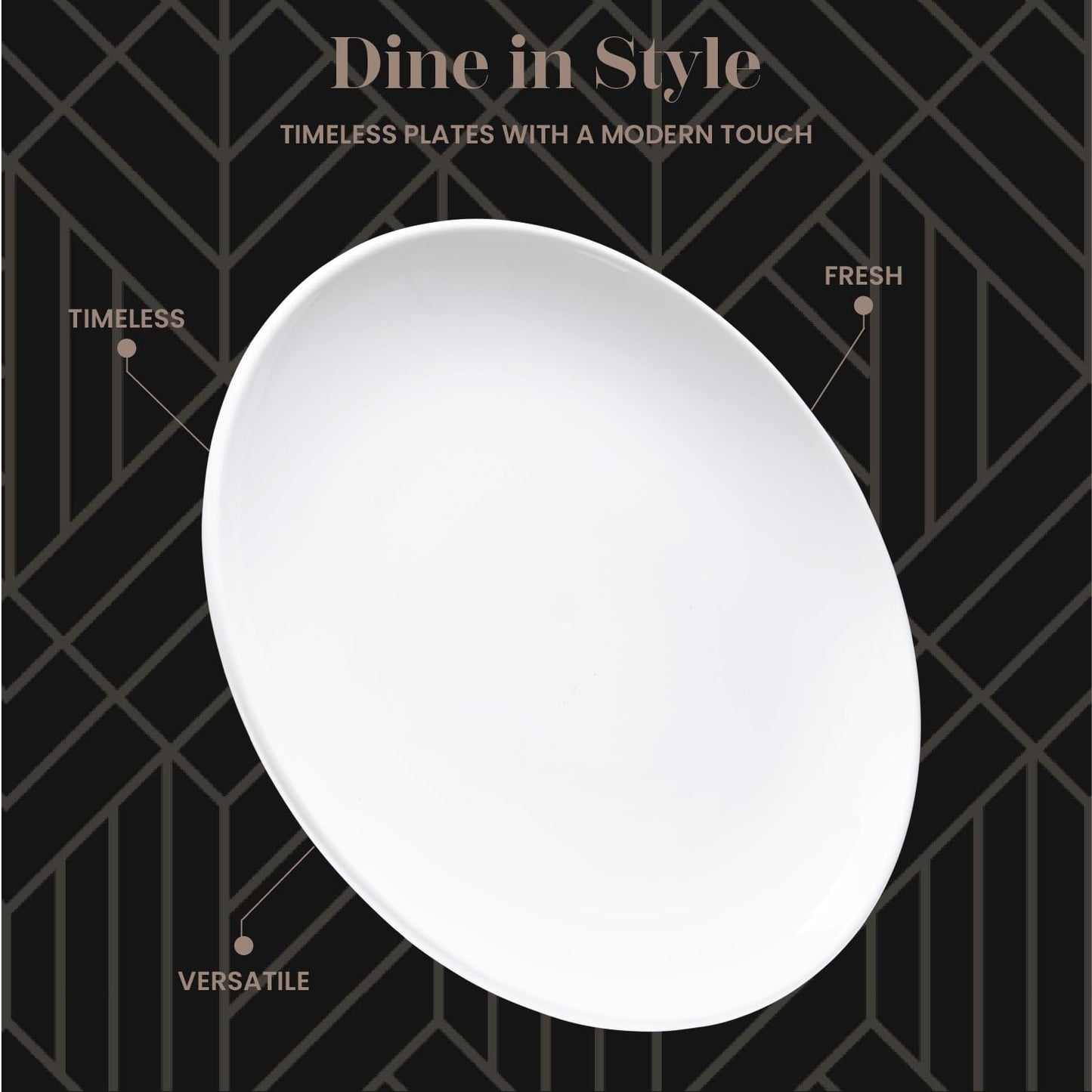 Vikko Ceramic Dinner Plates – Stackable White Plates