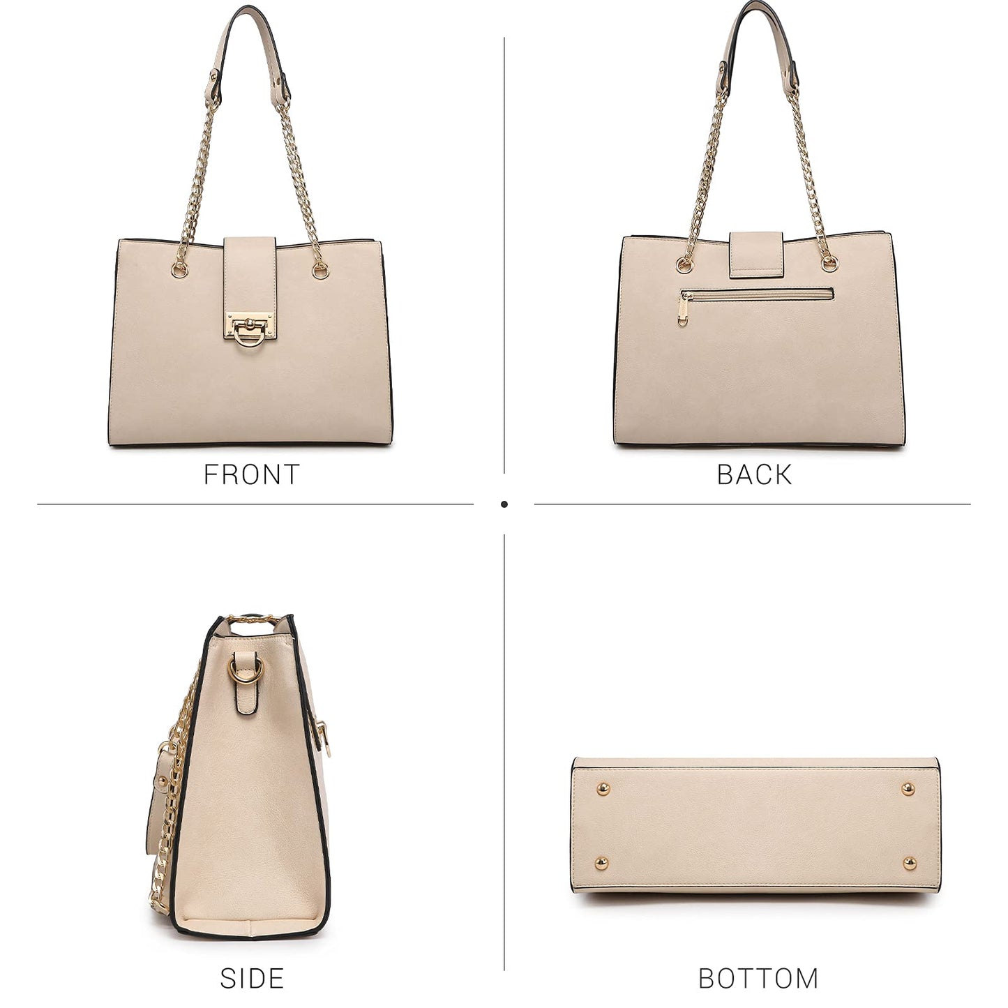 Dasein Lederhandtasche, Tragetasche, Hobo-Tasche für Damen, Schultertasche, Henkeltasche oben, Umhängetasche mit passender Clutch