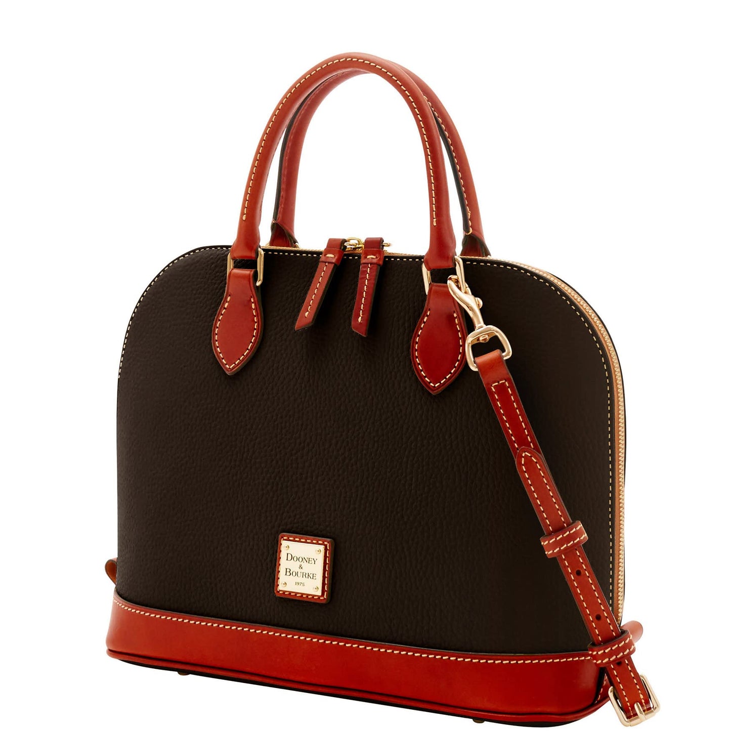 Dooney & Bourke Women's Zip Zip Satchel in Pebble Grain Leather, Large Handbag with Adjustable & Detachable Shoulder Strap
