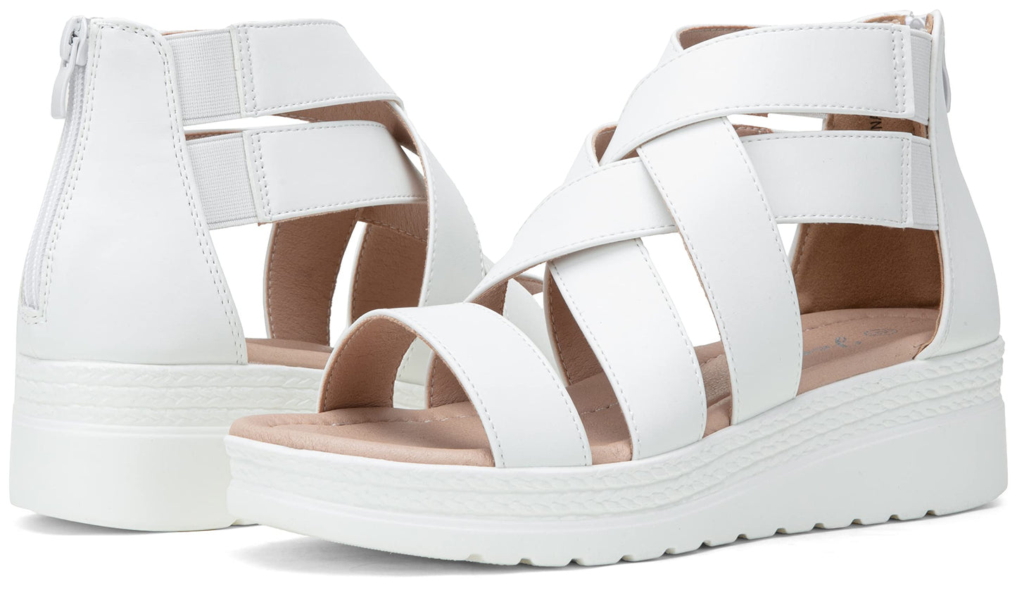 Jeossy Damen 866 Plateausandalen,Keilsandalen,Riemchensandalen,Sommersandalen für Damen mit Reißverschluss