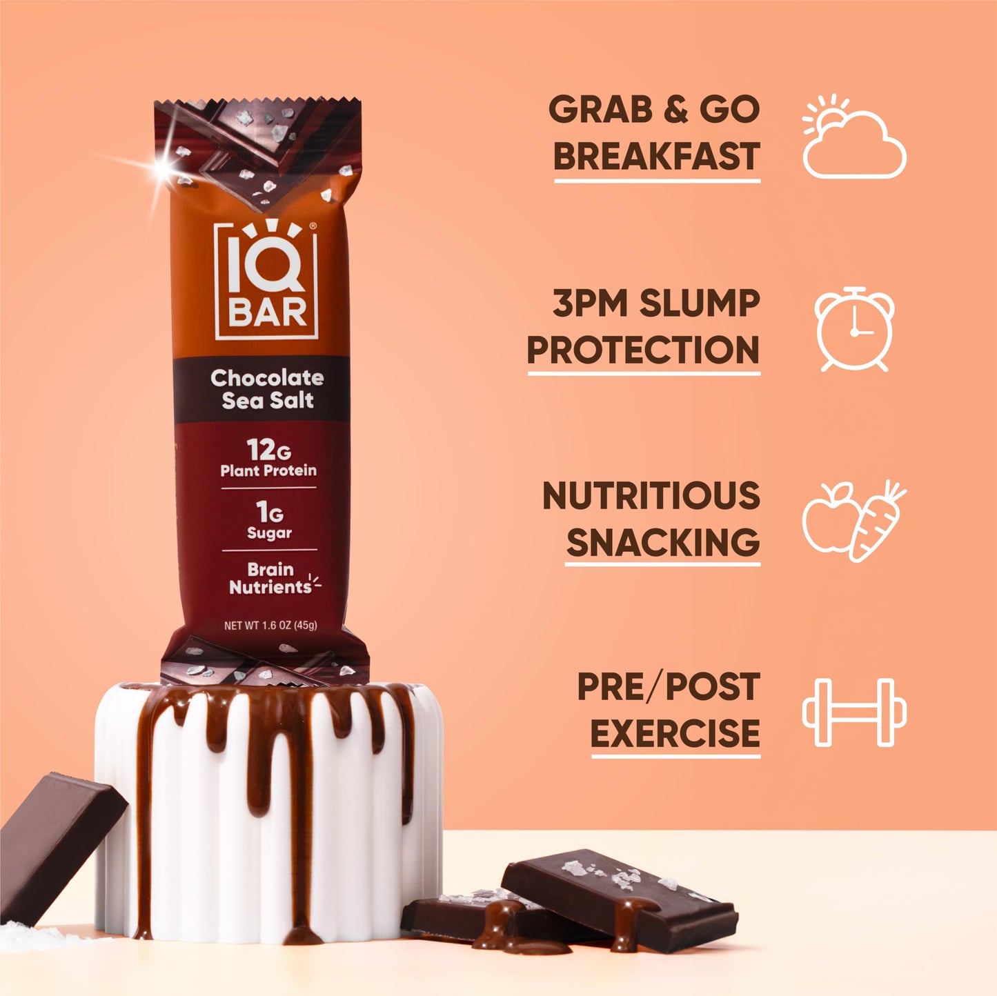 IQBAR Brain and Body Plant Protein Bars - 7 Bar Sampler Pack - Gluten Free, High Fiber, Vegan Snacks - Low Sugar Meal Replacement