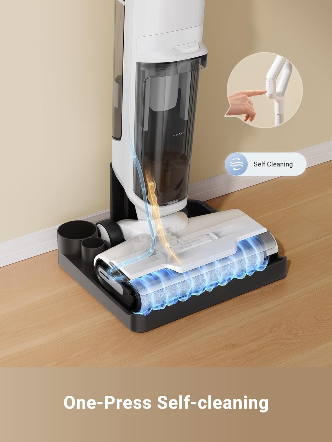DREAME K10 Plus Wet Dry Vacuum Cleaner, Cordless Vacuum Mop with Self-Washing, 8.38lbs Lightweight Floor Washer, 30min Runtime, Edge Cleaning Great for Hardfloor, Specially Designed Twin Scraper