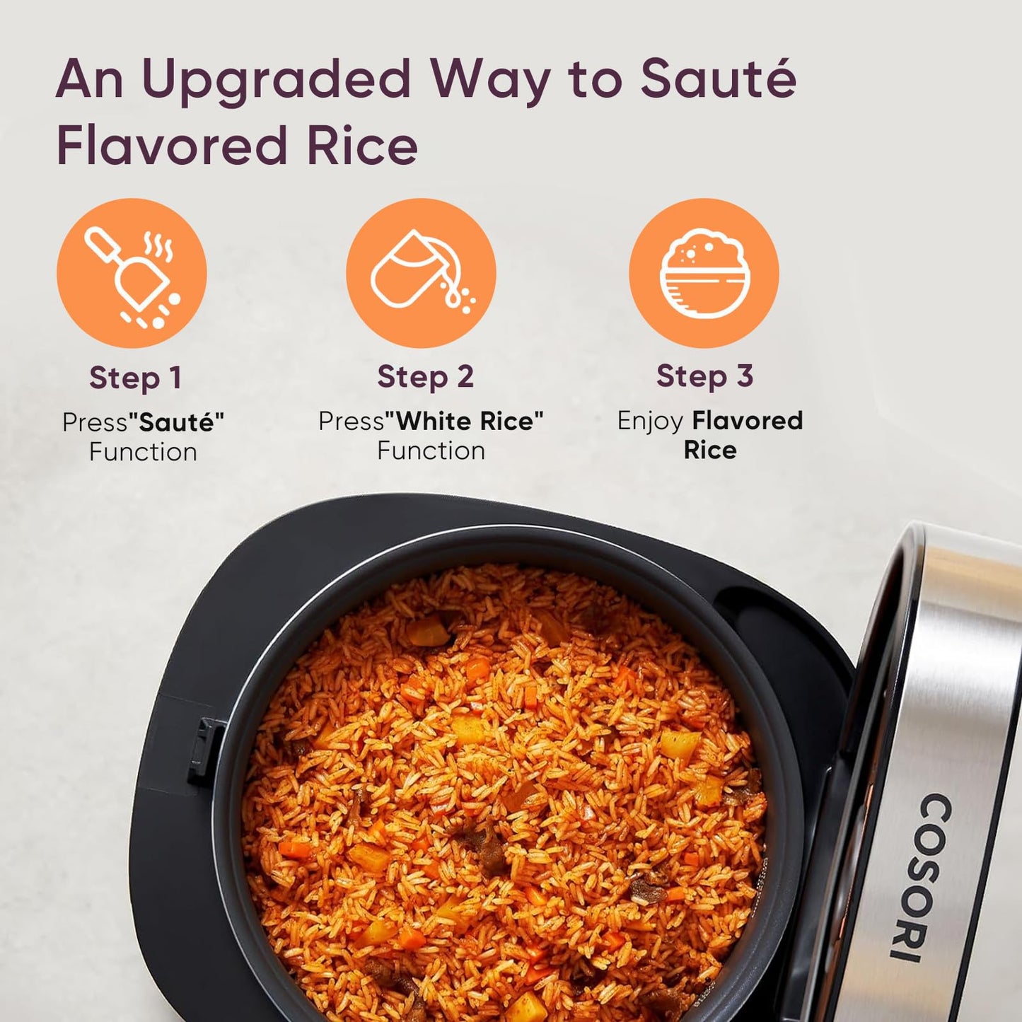 COSORI 10-Cup Rice Cooker | 18-in-1 Fuzzy Logic, Ceramic Non-Stick Pot, 24h Keep Warm, Steamer & Slow Cook, Black
