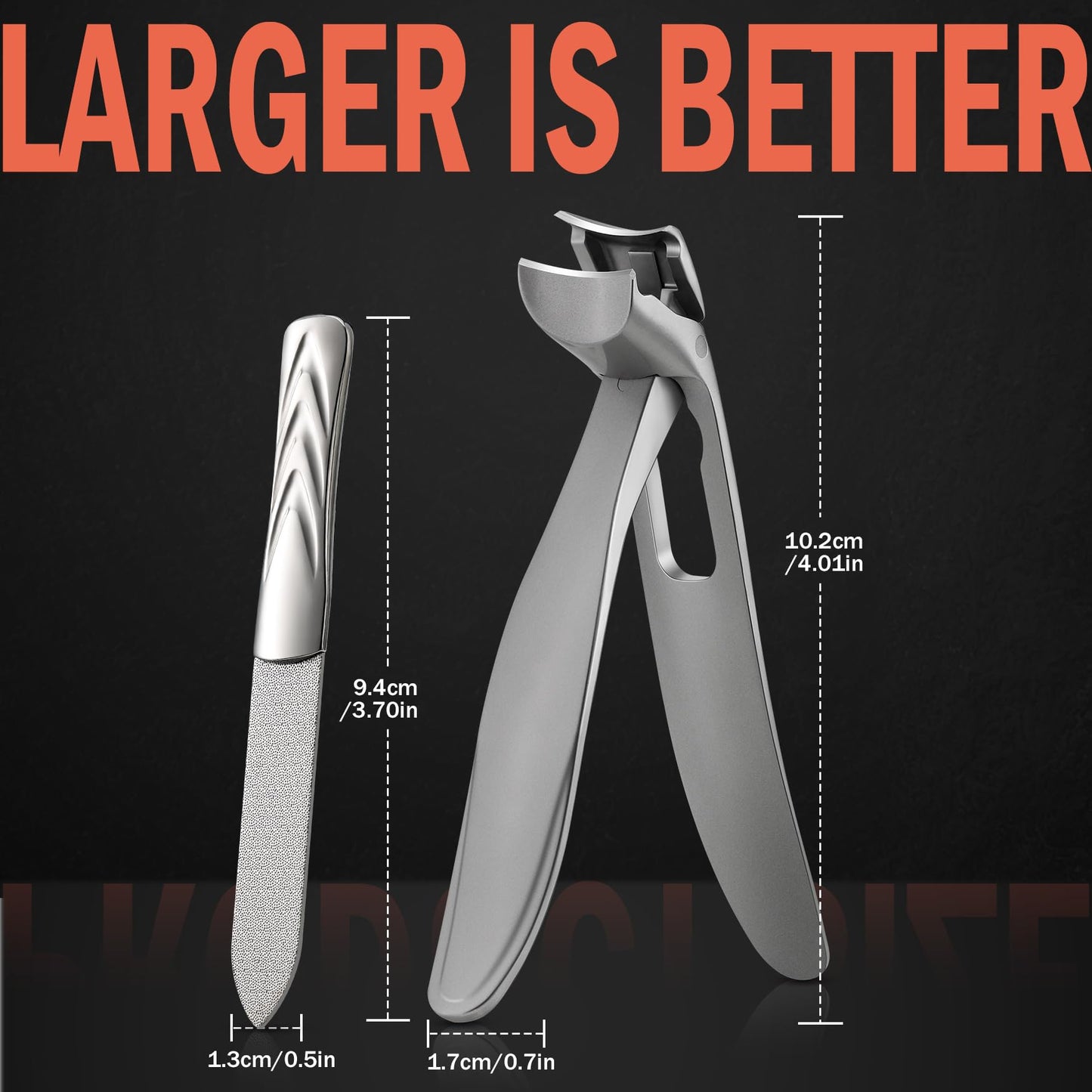 BEZOX Angled Head Toe Nail Clippers for Seniors for Thick Nails - Ergonomic Toenails Clipper for Thick Toenails, Premium Finger Nails Clipper for Adult with Catcher - Black