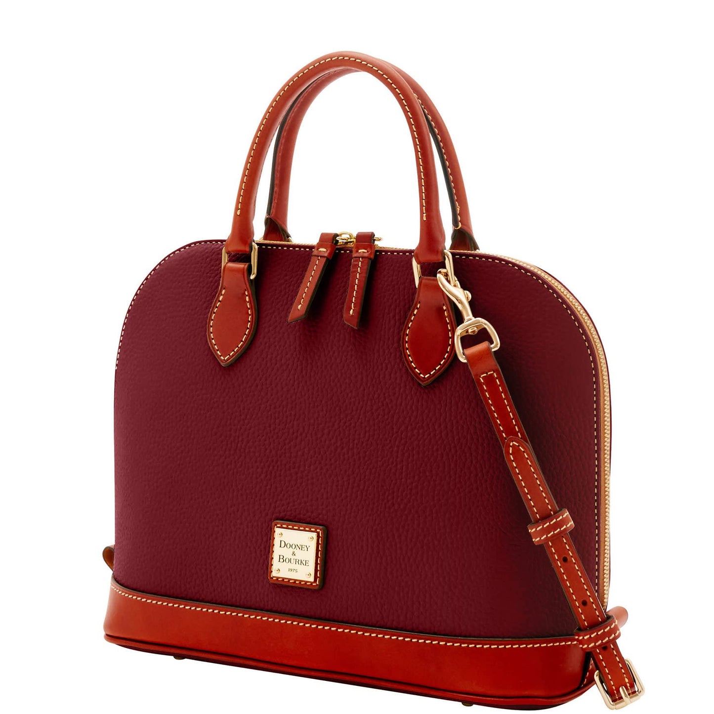 Dooney & Bourke Women's Zip Zip Satchel in Pebble Grain Leather, Large Handbag with Adjustable & Detachable Shoulder Strap