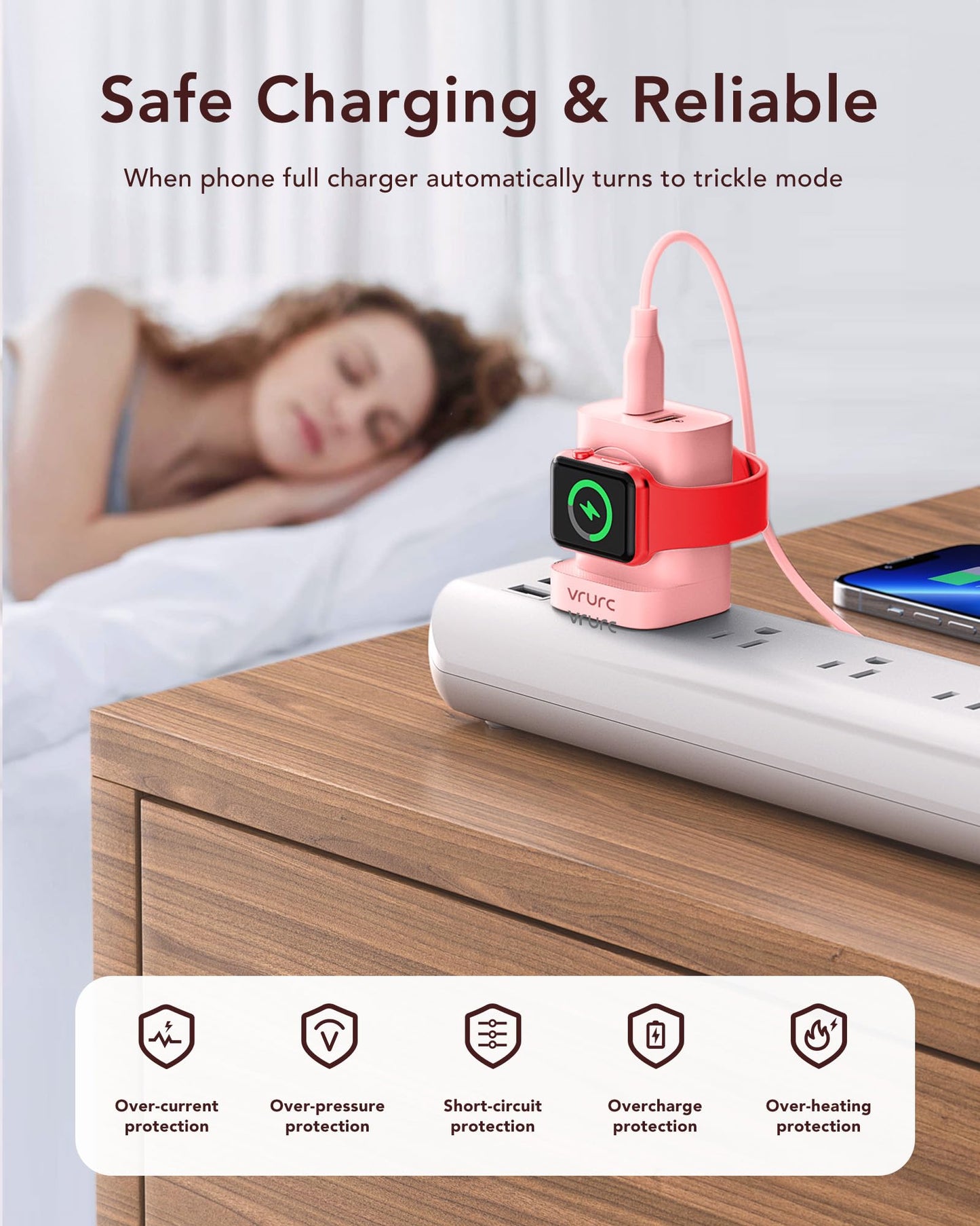 VRURC for Apple Watch Charger, PD 20W 3-in-1 Fast Charging Block with Magnetic Wireless Charging & Dual Ports, Foldable Plug USB C Wall Charger for iPhone 15 14 13, Android,Tablets etc-Black