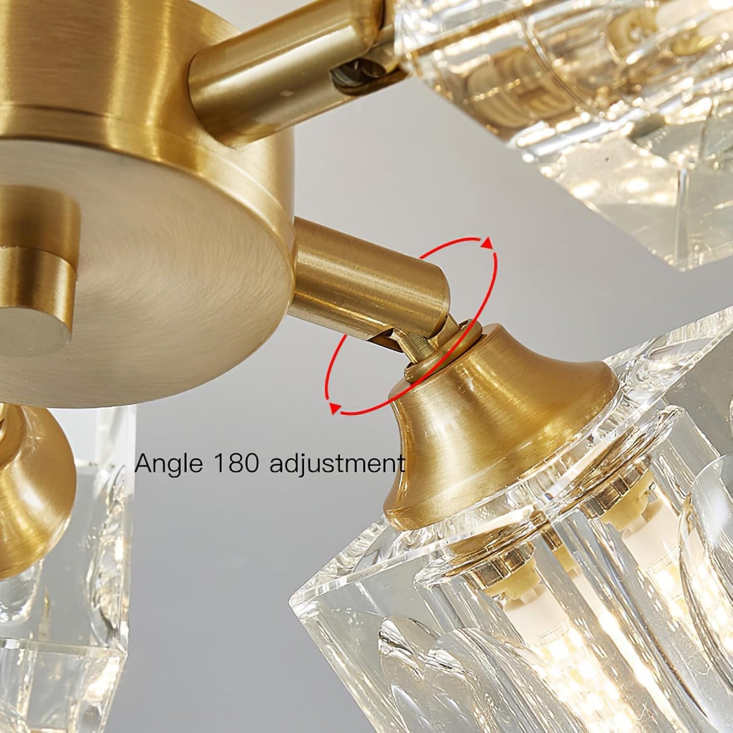 Yunnix Deckenleuchte 6 Lichter Kristall Kronleuchter Deckenleuchte Gold Deckenleuchte Moderne Kronleuchter Licht für Schlafzimmer Küche Flur Badezimmer Eingangsbereich Esszimmer