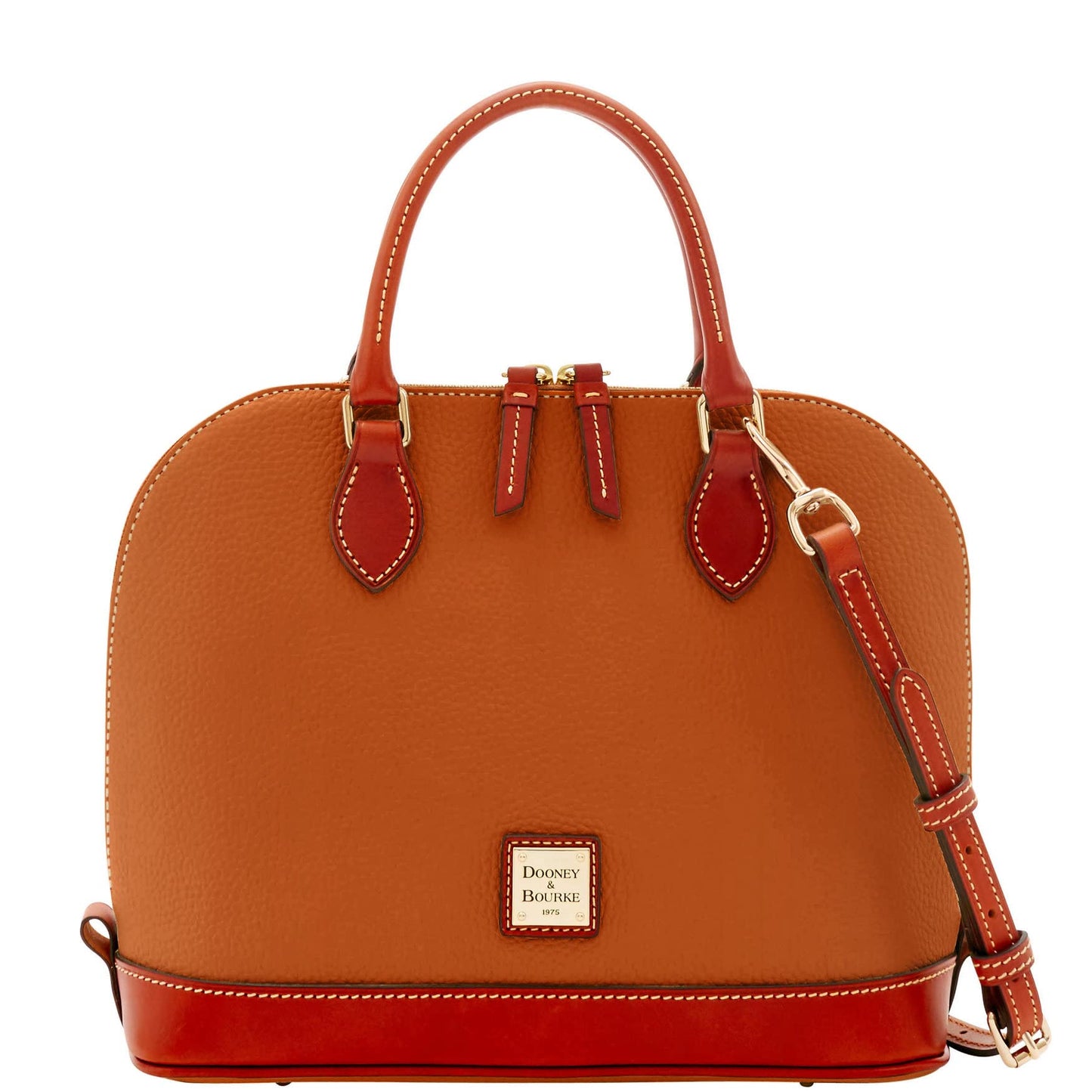 Dooney & Bourke Women's Zip Zip Satchel in Pebble Grain Leather, Large Handbag with Adjustable & Detachable Shoulder Strap