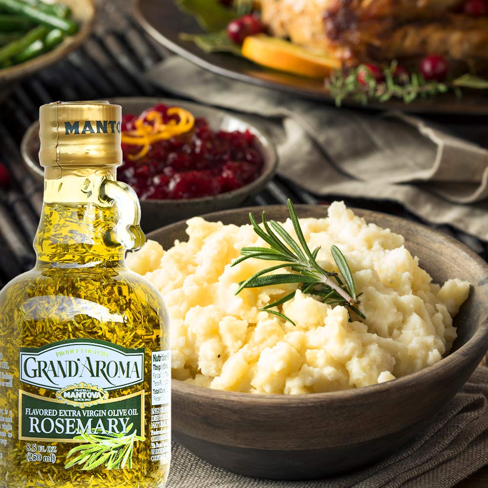 Mantova Grand’Aroma Flavored Extra Virgin Olive Oils, Variety Gift Set, made in Italy, cold-pressed, 100% natural, heart-healthy, for grilling, barbequing, smoking, and cooking, 8.5 oz