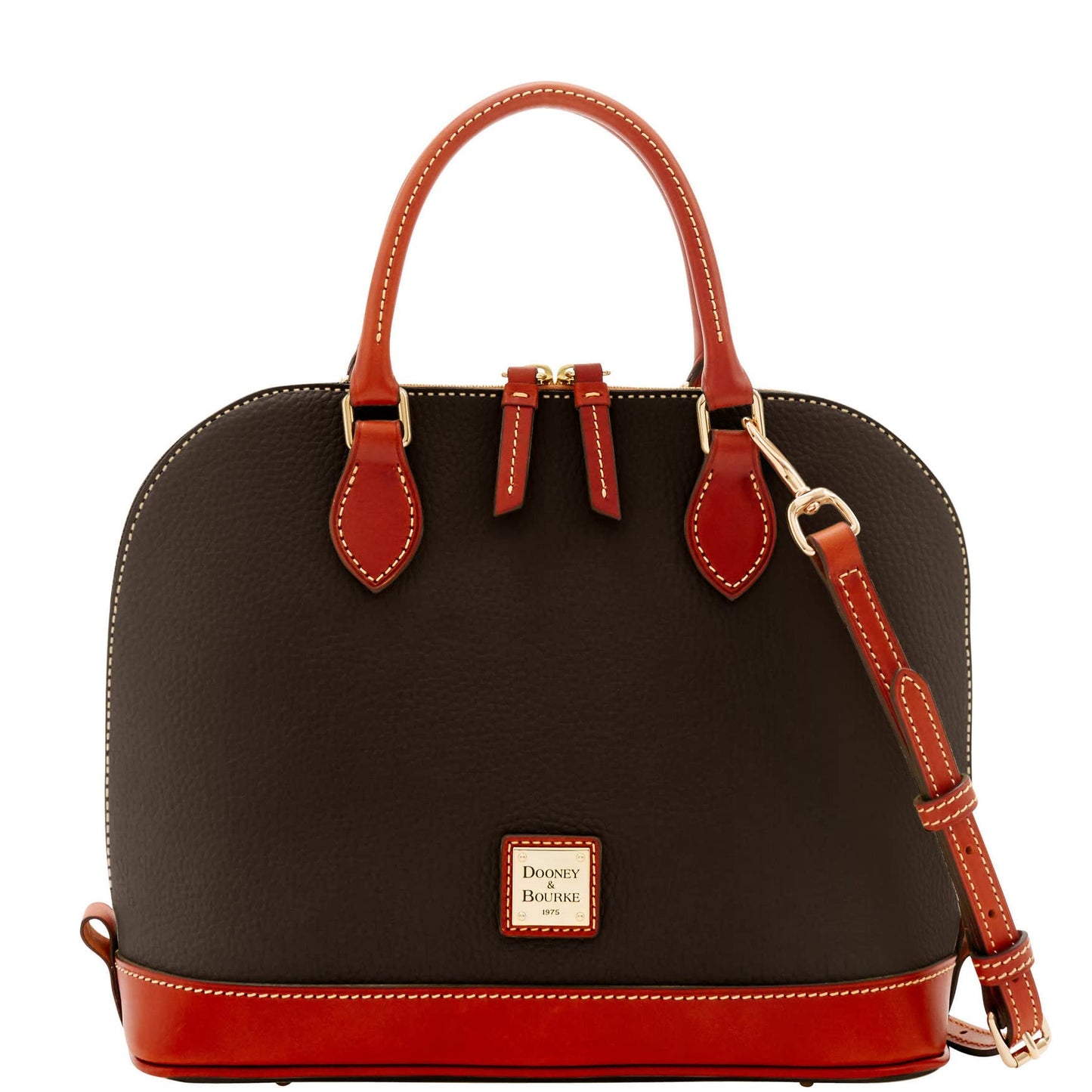 Dooney & Bourke Women's Zip Zip Satchel in Pebble Grain Leather, Large Handbag with Adjustable & Detachable Shoulder Strap
