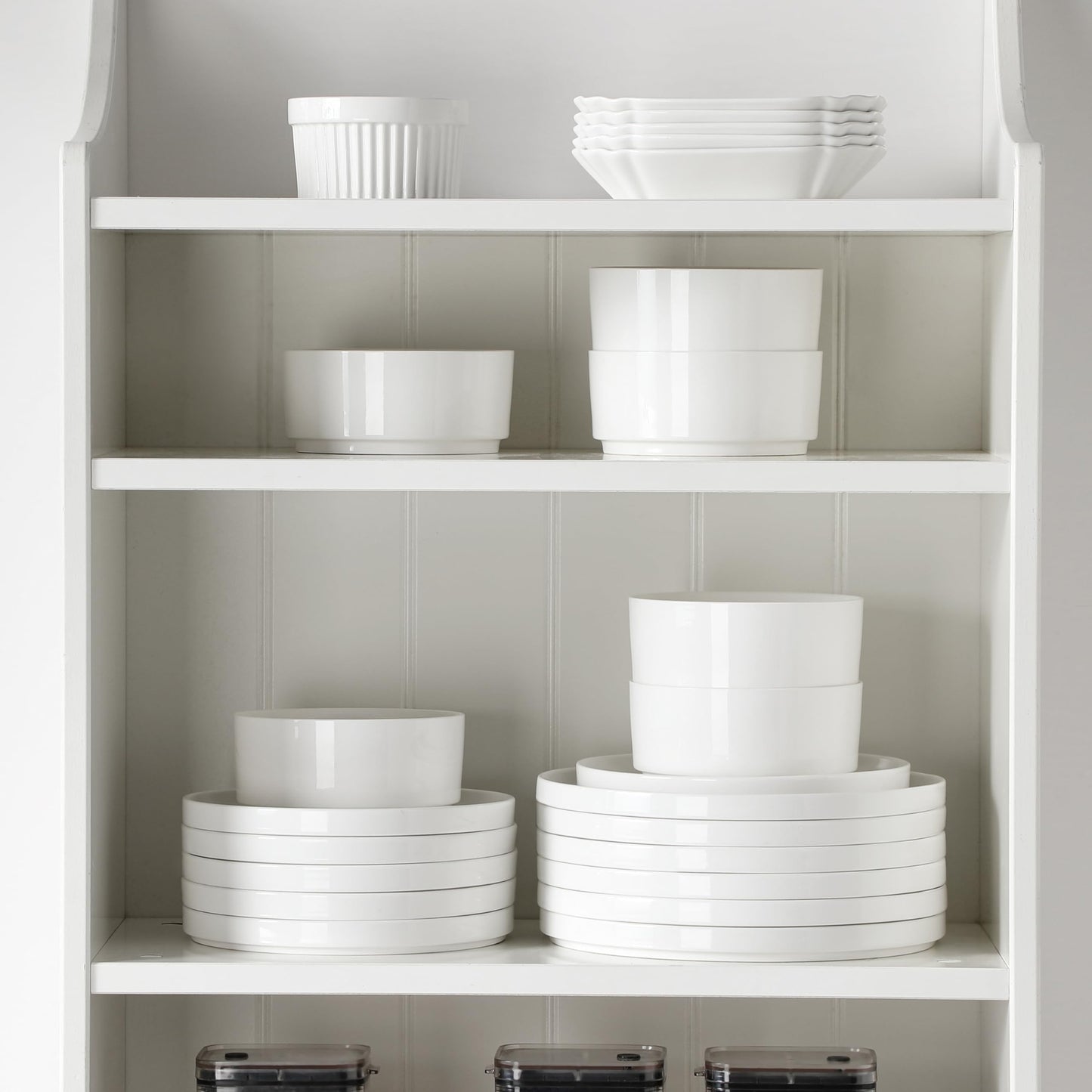 MALACASA 12 Pieces Porcelain Dinnerware Set, Modern White Dish Set for 4, Premium Serving Plates and Bowls Sets, Chip and Scratch Resistant Dishware Sets Kitchen Dishes Dining Ware Set, Series LEAH
