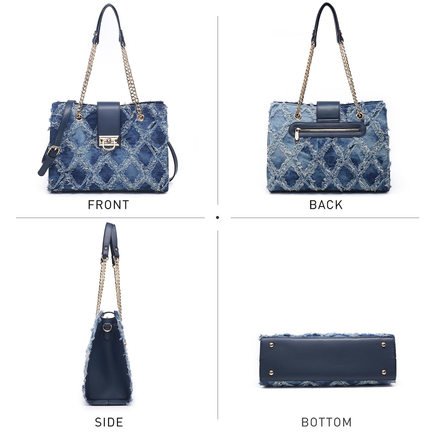 Dasein Lederhandtasche, Tragetasche, Hobo-Tasche für Damen, Schultertasche, Henkeltasche oben, Umhängetasche mit passender Clutch