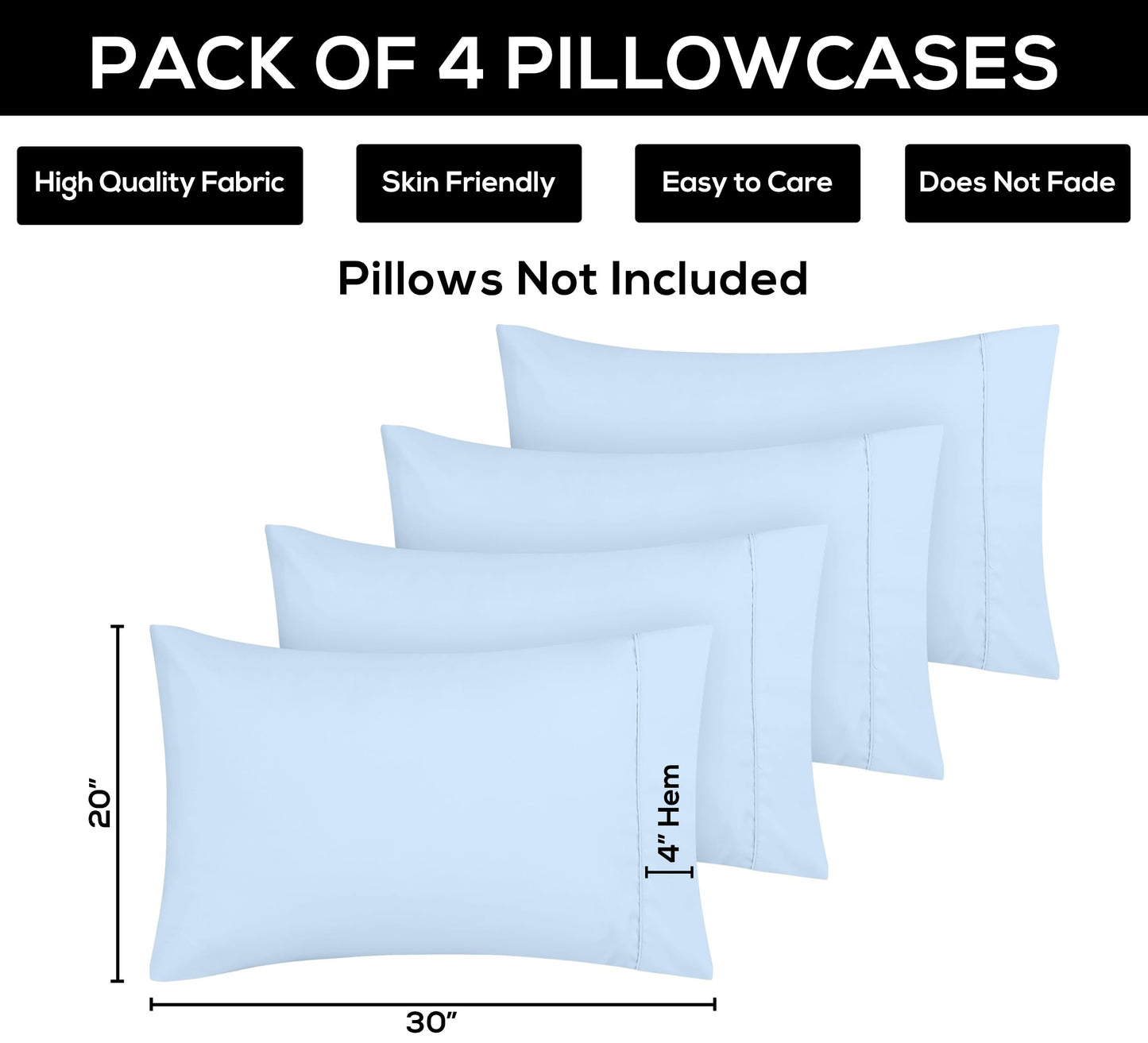 Utopia Bedding Pillow Cases - Envelope Closure - Soft Brushed Microfiber Fabric - Shrinkage and Fade Resistant Pillow